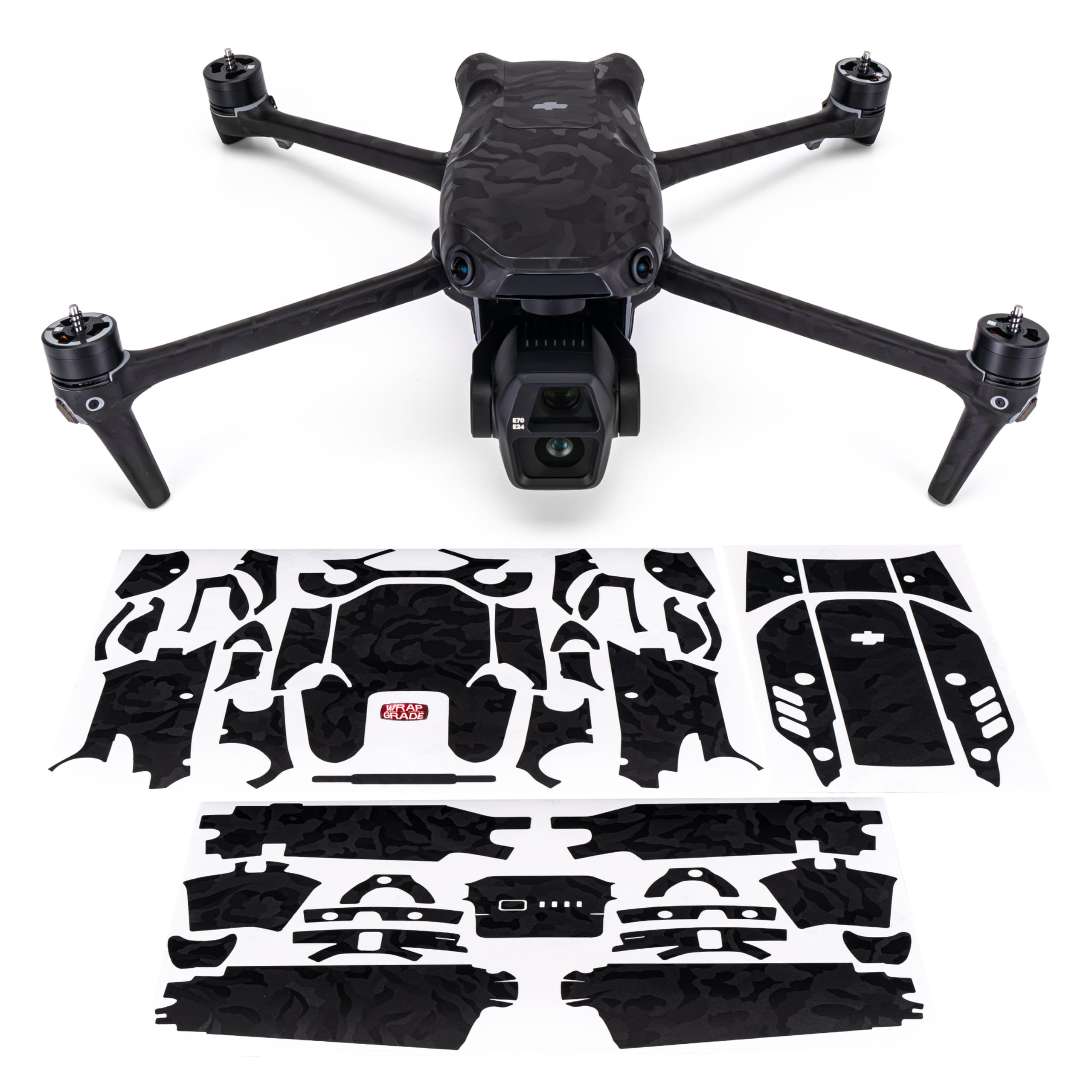WRAPGRADE Skin Decal Sticker Compatible with DJI Air 3S (Black Bumpy Camo)