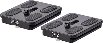 2 Pack DP-50 50mm QR Lens/Camera Body Plate Arca & RRS Compatible w D-Ring Desmond