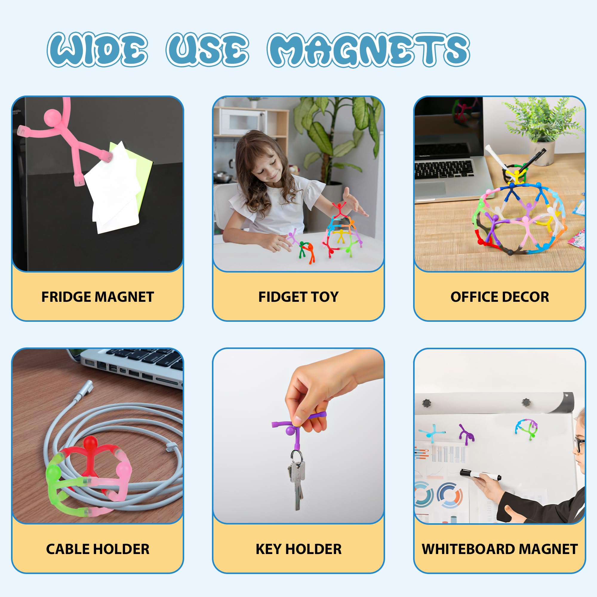 Kühlschrankmagnete für Herren, niedlicher Kühlschrank-Magnetmann, lustiges humanoides Magnetspielzeug für Kinder, bunt, magnetisch, für Schließfach, Whiteboard, dekorative Geschenke, 20 Stück