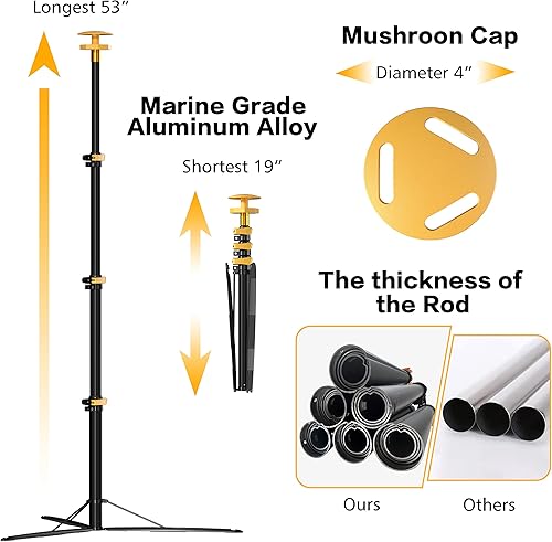 Miniatura 5 de Cubierta de barco Soporte Postes Sistema de Soporte Base Estable Altura Ajustable Aluminio Bote Pontón Cubierta Postes Postes de Aluminio de Grado