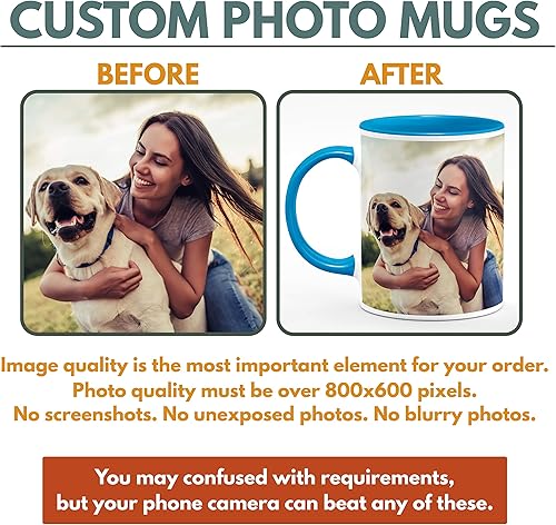 Miniatura 26 de Tazas de café con foto personalizada, 15 onzas, rosa con imagen, texto, regalos personalizados, taza personalizada de cerámica, taza divertida, gran