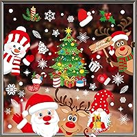 Vista 2 de Christmas Window Stickers 267pcs Christmas Decals Reusable Double Sided Printed Self Adhesive Window Decorations Santa