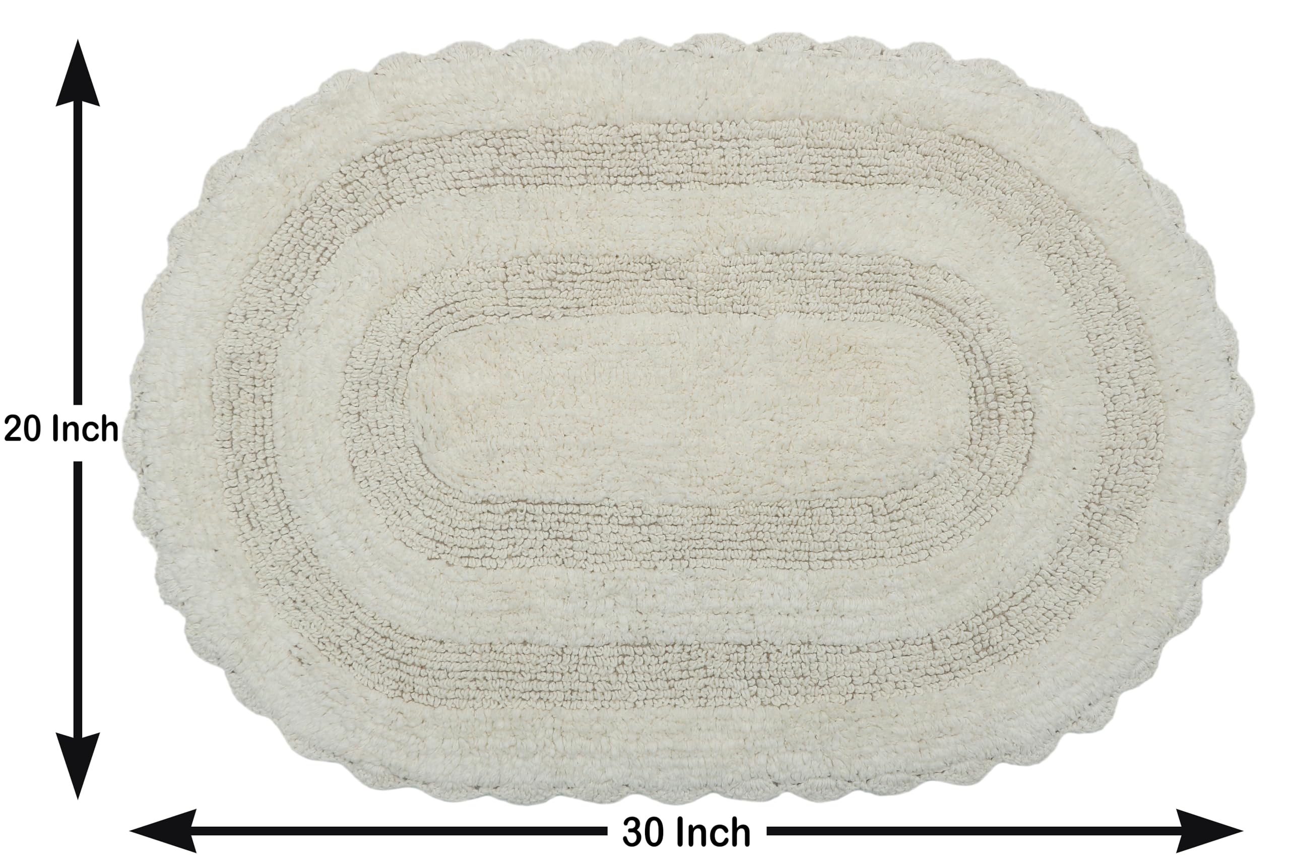 THE HOME TALK Cotton Oval Bath Rug | Area Rug for Spa, Vanity Shower, Kitchen & Living Room | Water Absorbent Linens | Warm & Soft Carpets | Bathroom Accessories | 50 x 75 cm 2