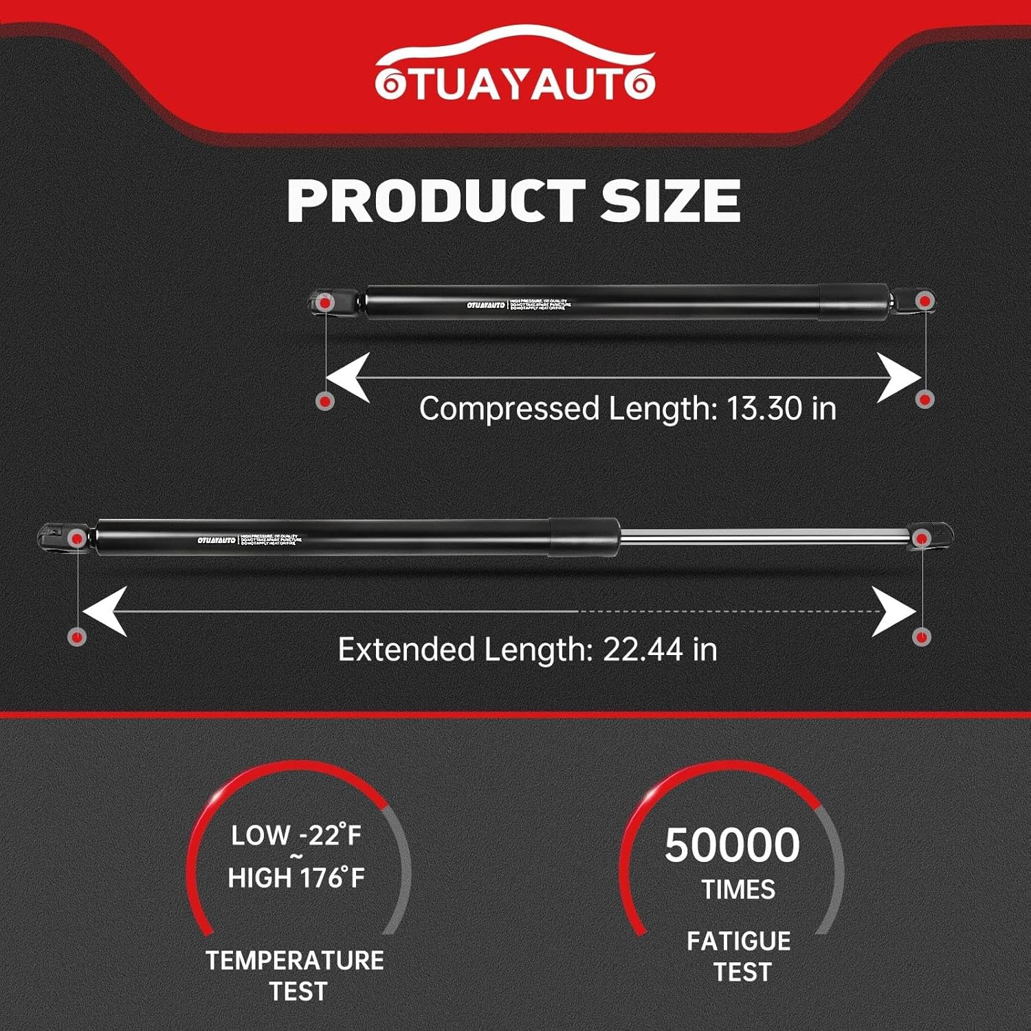 OTUAYAUTO Front Hood Struts Replacement for Acura MDX 2007-2013 Lift Supports Shocks - OEM 6339, PM1109, SG226027 (Pack of 2)