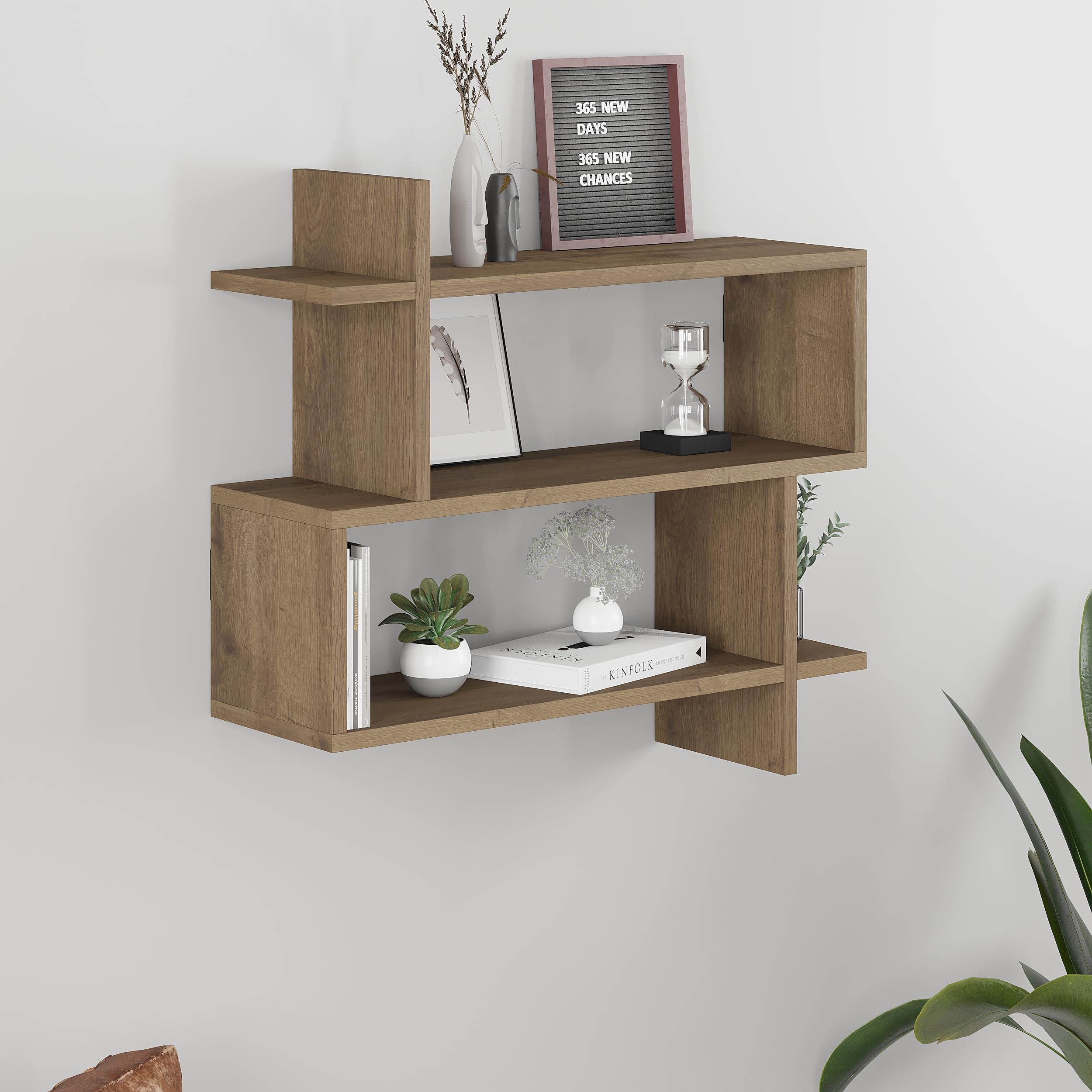 HOCUS PICUS Floating Wall Shelf, Bedroom, Living Room, Dark Oak Effect — image 1