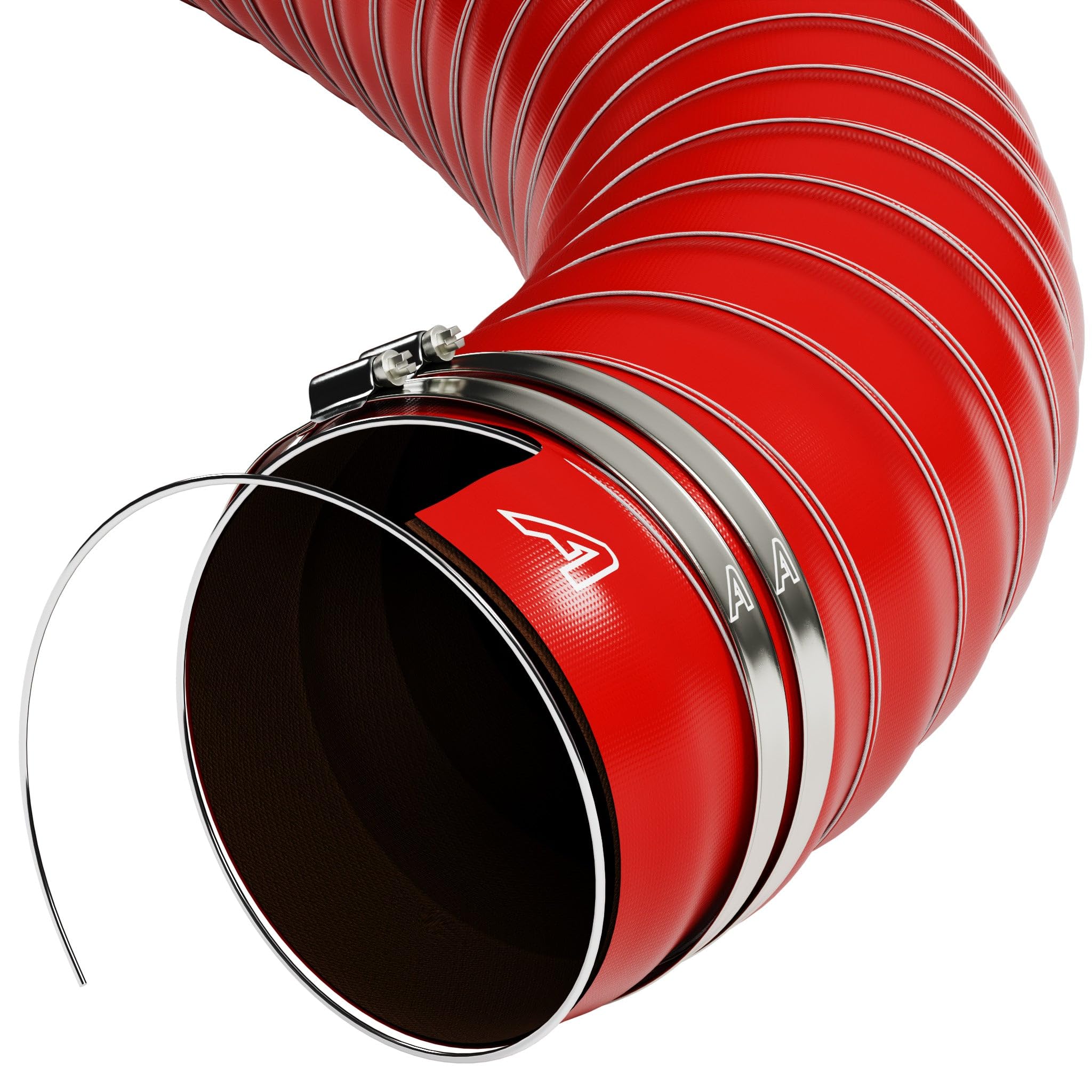 83mm (3 1/4") Red Flexible Silicone Engine Hose Air Ducting Pipe Intake Feed + Hose Clips 3 Metre