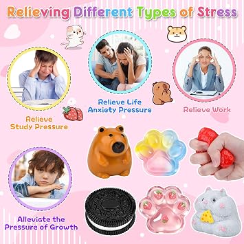 Taba Squishy, 6 Pcs Squishy Toys for Kids, Fufu Squishy Fidget Toys for Adults Anxiety Relief, Stress Relief Toys for Decompression Birthday Novelty Gift
