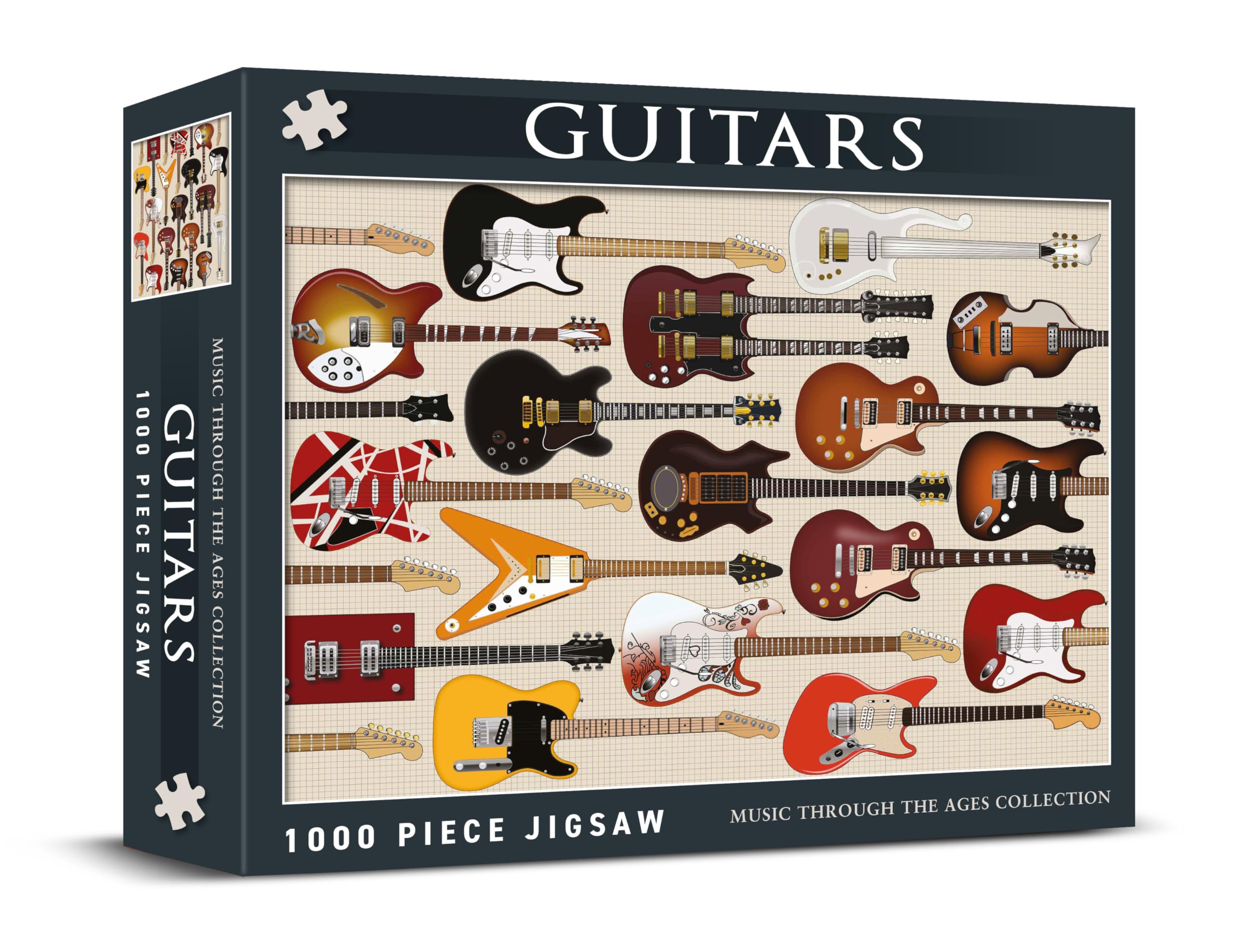 Coach House, Iconic Guitars Jigsaw Puzzle “Through The Ages” Retro 1000 Piece Classic Puzzle
