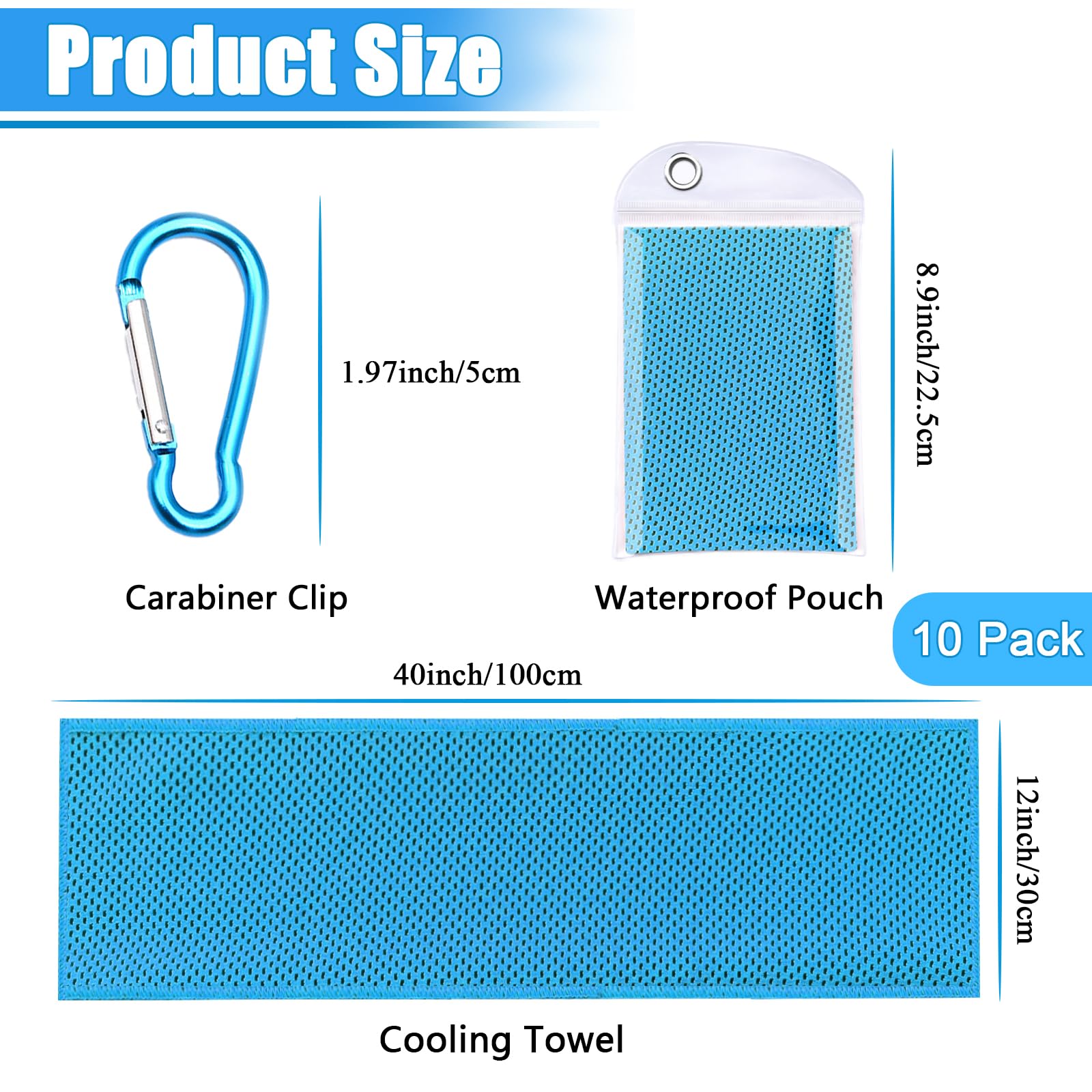 Kuihaazi 10 Pack Cooling Towels,40