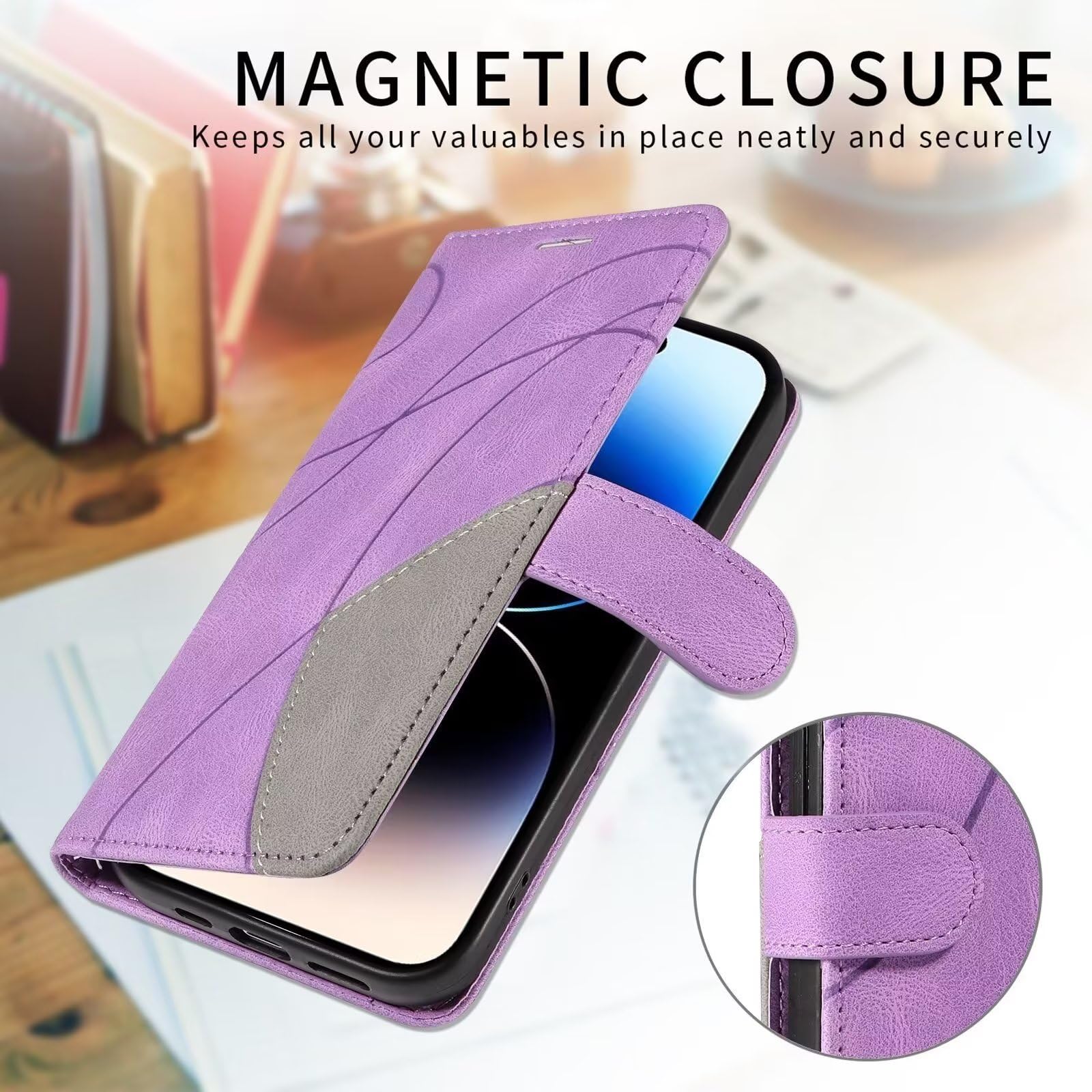 Cover per Oppo Realme C33 Libro in Pelle PU, [con 2 Pezzi