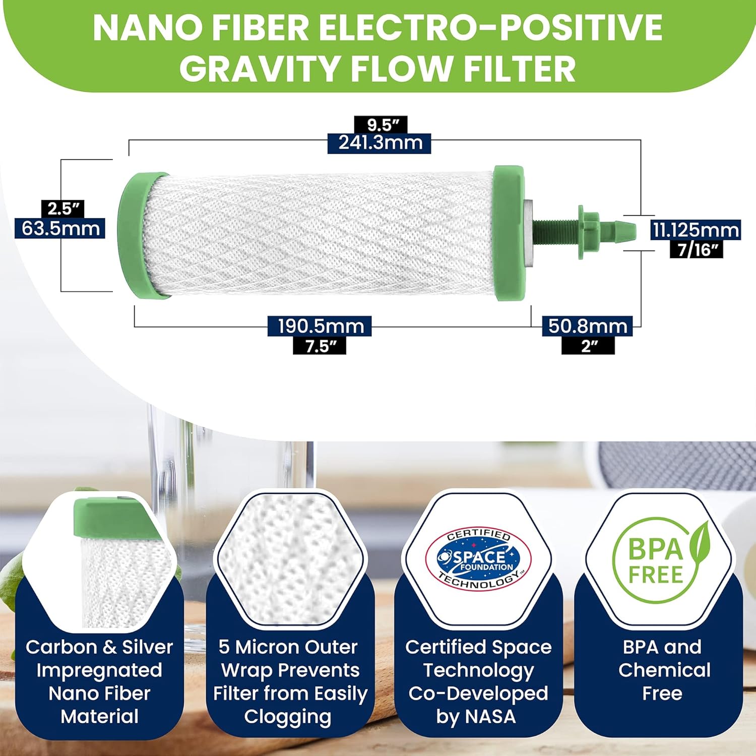 Aqua Sterling Purification System - High Capacity, Clear Gravity-Fed Water Filtration System - Drinking Water Filter System