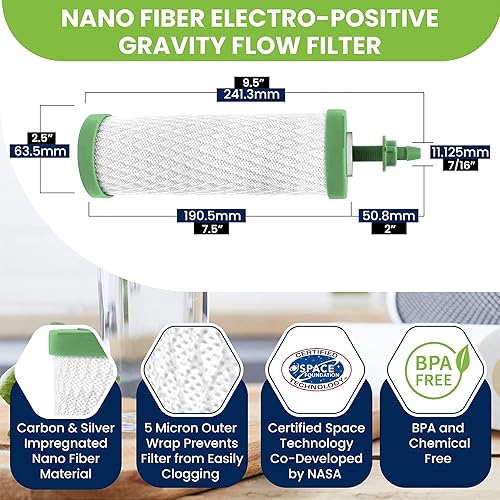 Miniatura 5 de Aqua Sterling Sistema de purificación - Sistema de filtración de agua alimentada por gravedad transparente de alta capacidad, sistema de filtro de