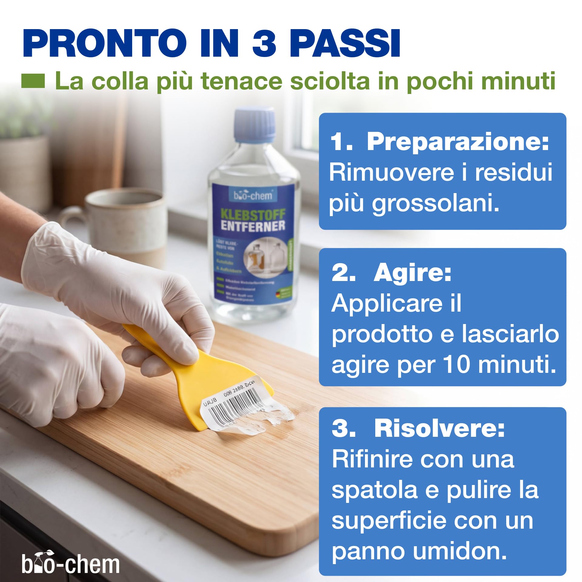 bio-chem Soluzione per rimuovere colla e adesivi 4x500 ml