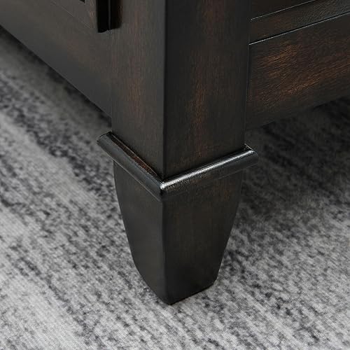 Miniatura 16 de LEEMTORIG KFZ-1318-AN - Mesa de centro de madera maciza de cristal con almacenamiento, mesa de centro de madera rústica para sala de estar con Gris