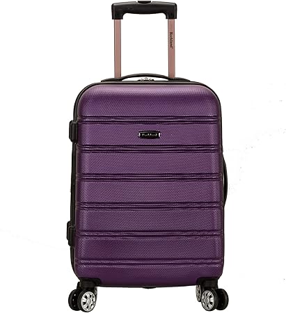 review Rockland Melbourne Hardside Expandable Spinner Wheel Luggage, Purple, Carry-On 20-Inch