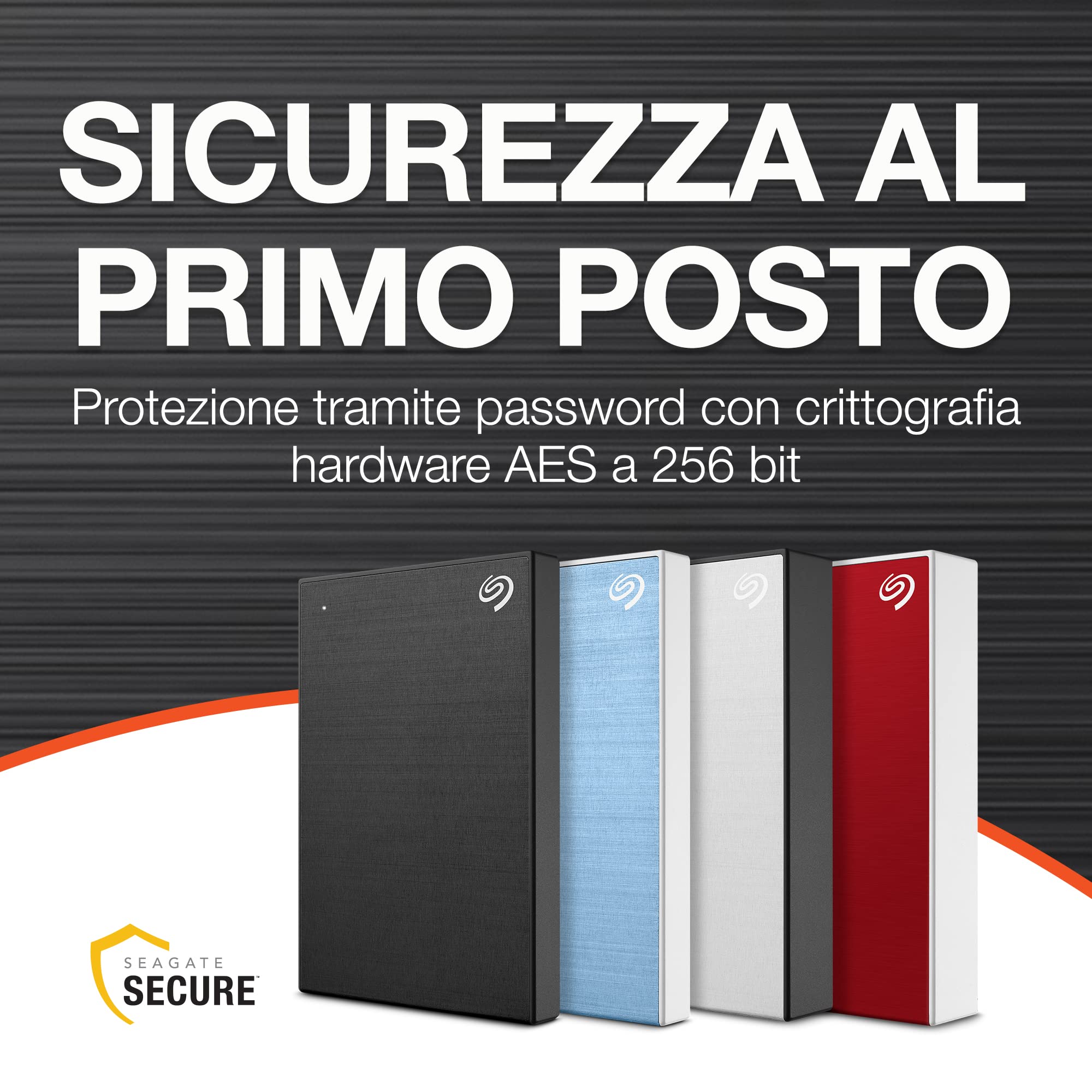 Seagate One Touch, 4 TB, disco rigido esterno portatile, crittografia hardware attivata mediante password, PC, notebook e Mac, USB 3.0, Nero, con 2 anni di Rescue Services (STKZ4000400)