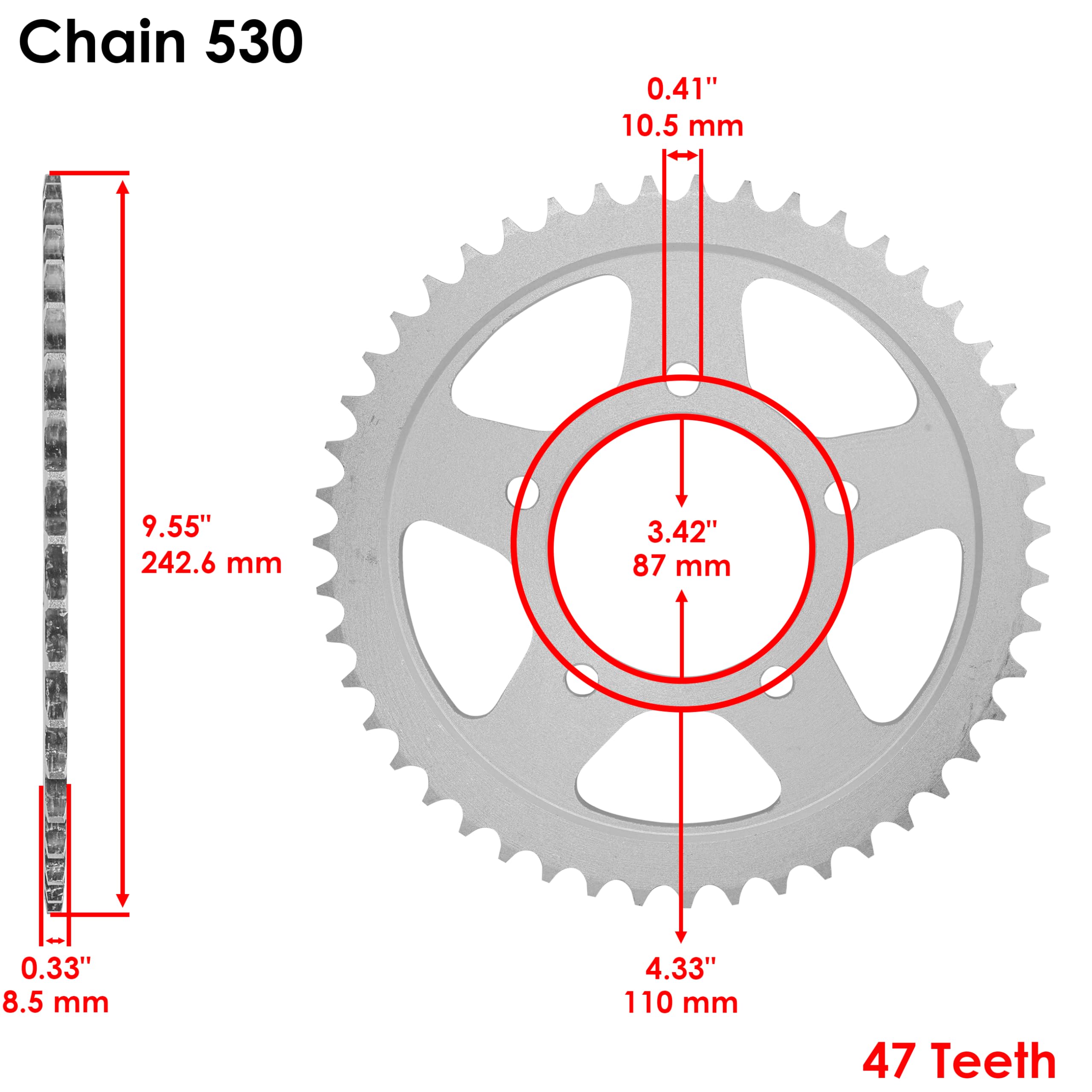 Amazon.com: Caltric Red O-Ring Drive Chain & Sprockets Kit