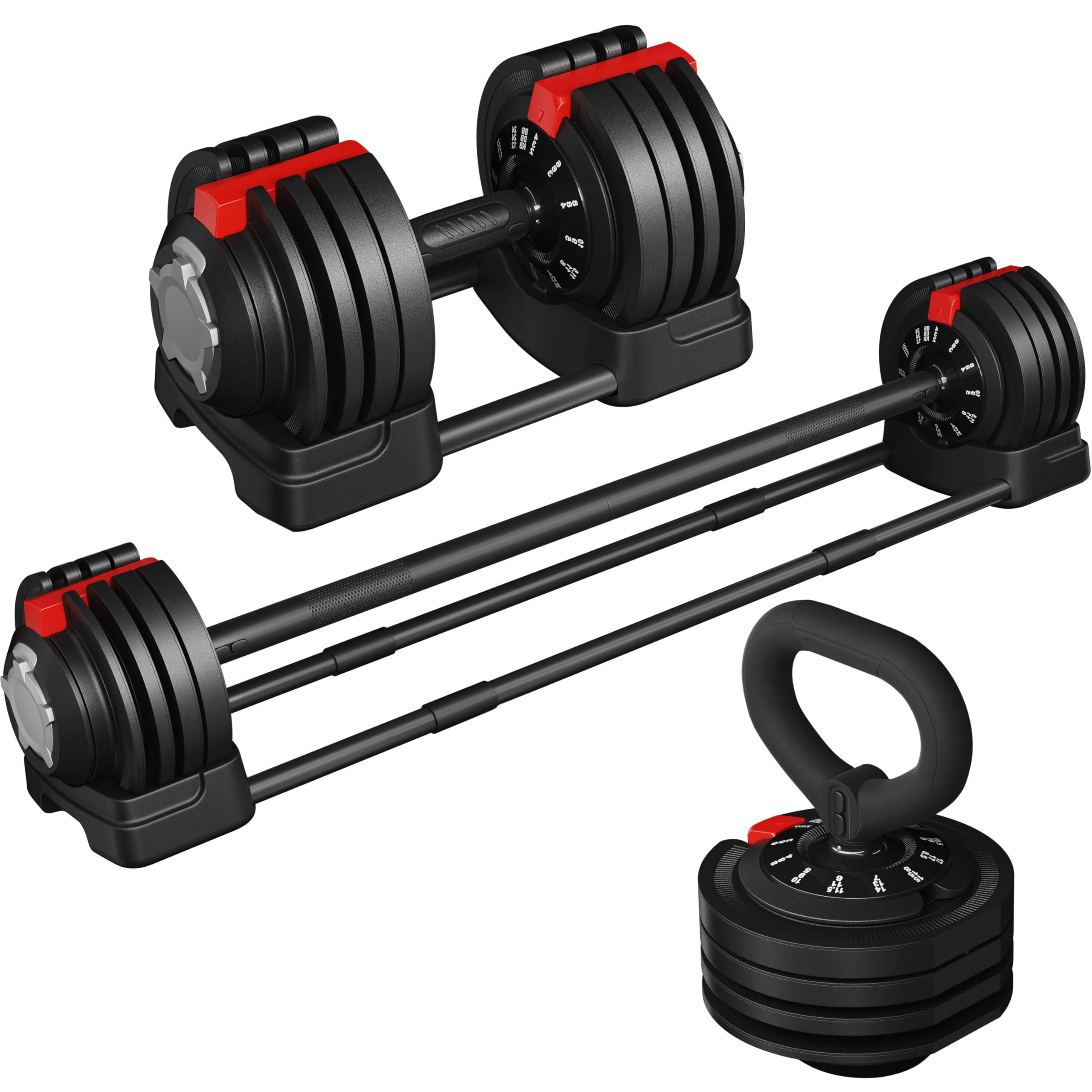 Yaheetech Adjustable Dumbbell Set - 18KG/24KG/40KG, Free Weights for Men/Women, Home Gym Strength Training Equipment