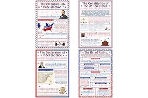 Educational Classroom Posters Series: 4 US History Documents Poster Set - Perfect...