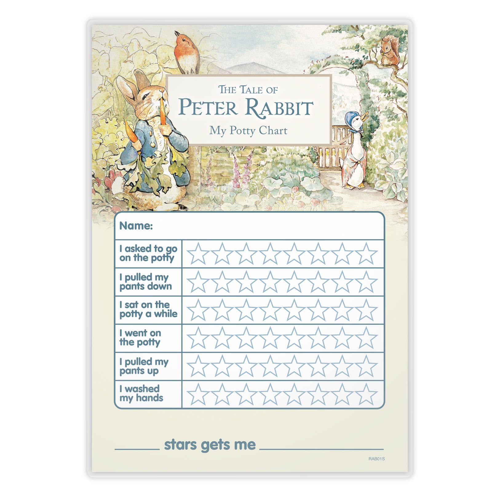 Funky Monkey House Peter Rabbit Reward Potty Training Chart - RAB01S