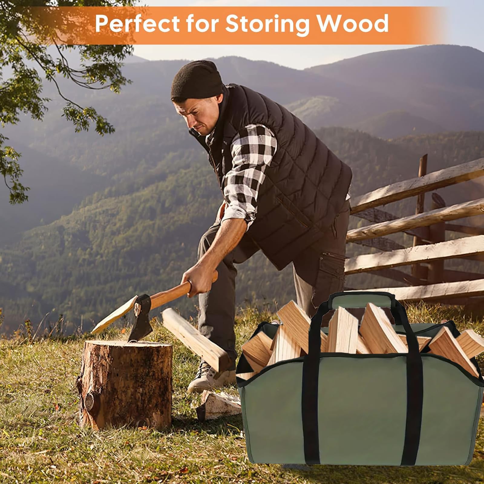 Panier A Buches Keenso Sac De Bois De Chauffage En Toile Sac De Transport De Bois De Panier Bois Cheminée