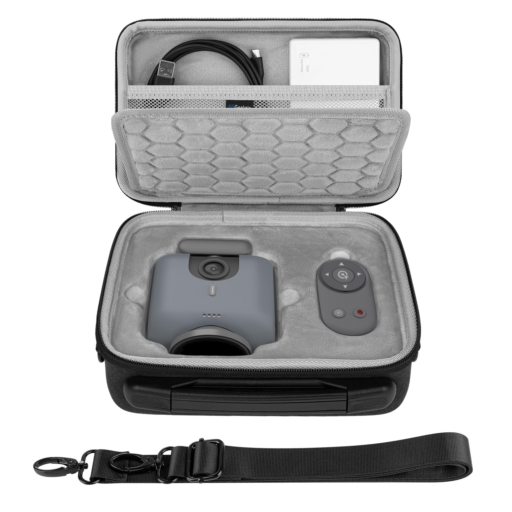 GEEKRIA Custodia da trasporto compatibile con XbotGo, borsa da viaggio protettiva a guscio rigido Chameleon (grigio scuro)