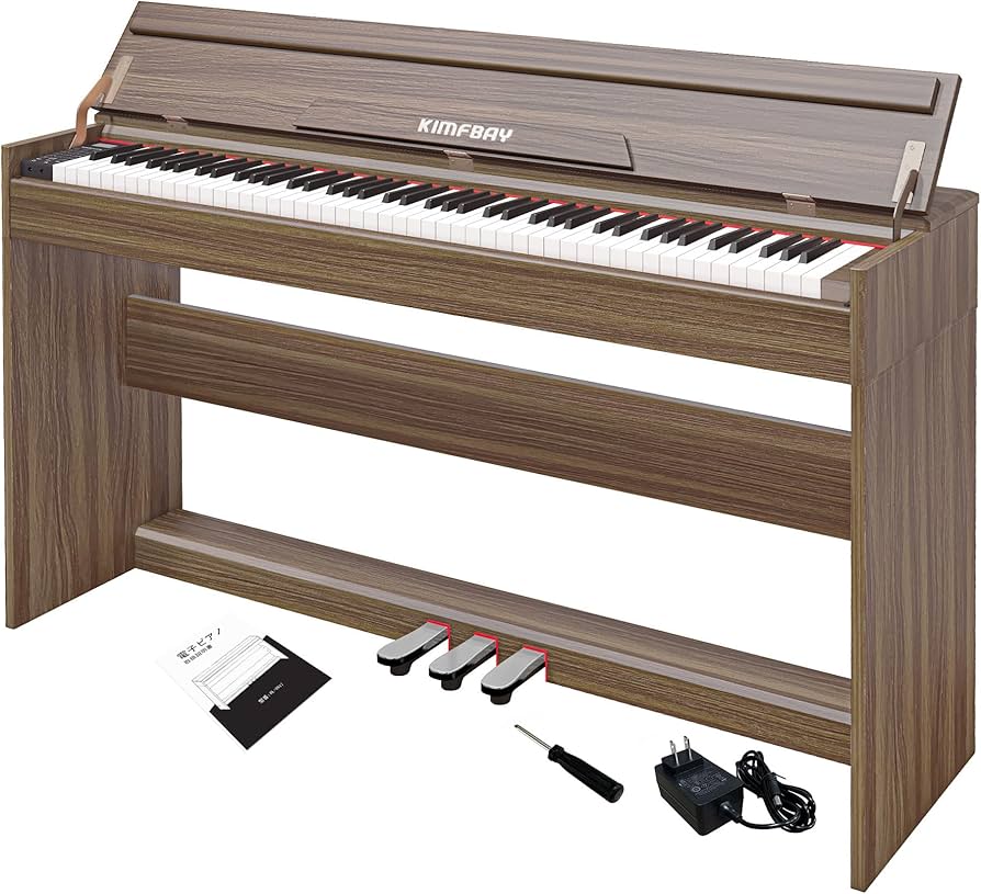 Amazon | KIMFBAY 電子ピアノ 88鍵盤 木製 電子ピアノ アップライト 88