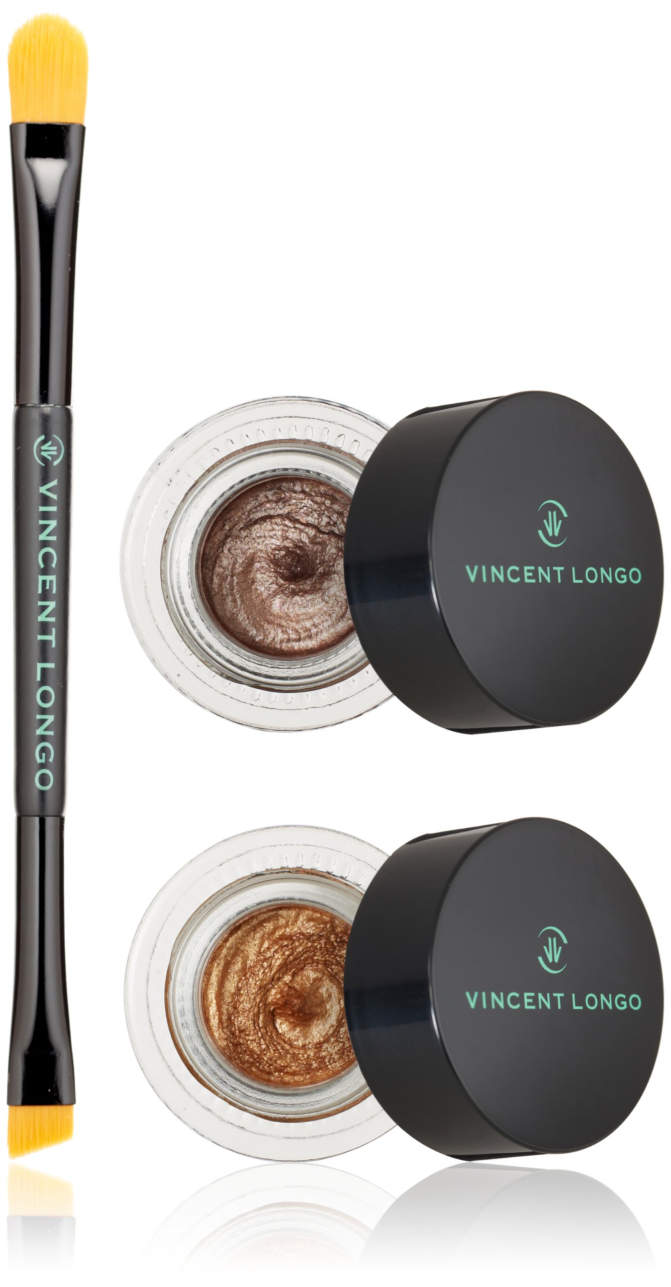 VINCENT LONGO Crème Gel Eyeliner Duo with Double Ended Brush, Flamenco and Golden Orbit