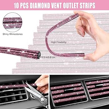 Amazon.com: CAR PASS Bling Pink Car Accessories Set for Amazon.com: CAR PASS Bling Pink Car Accessories Set for
