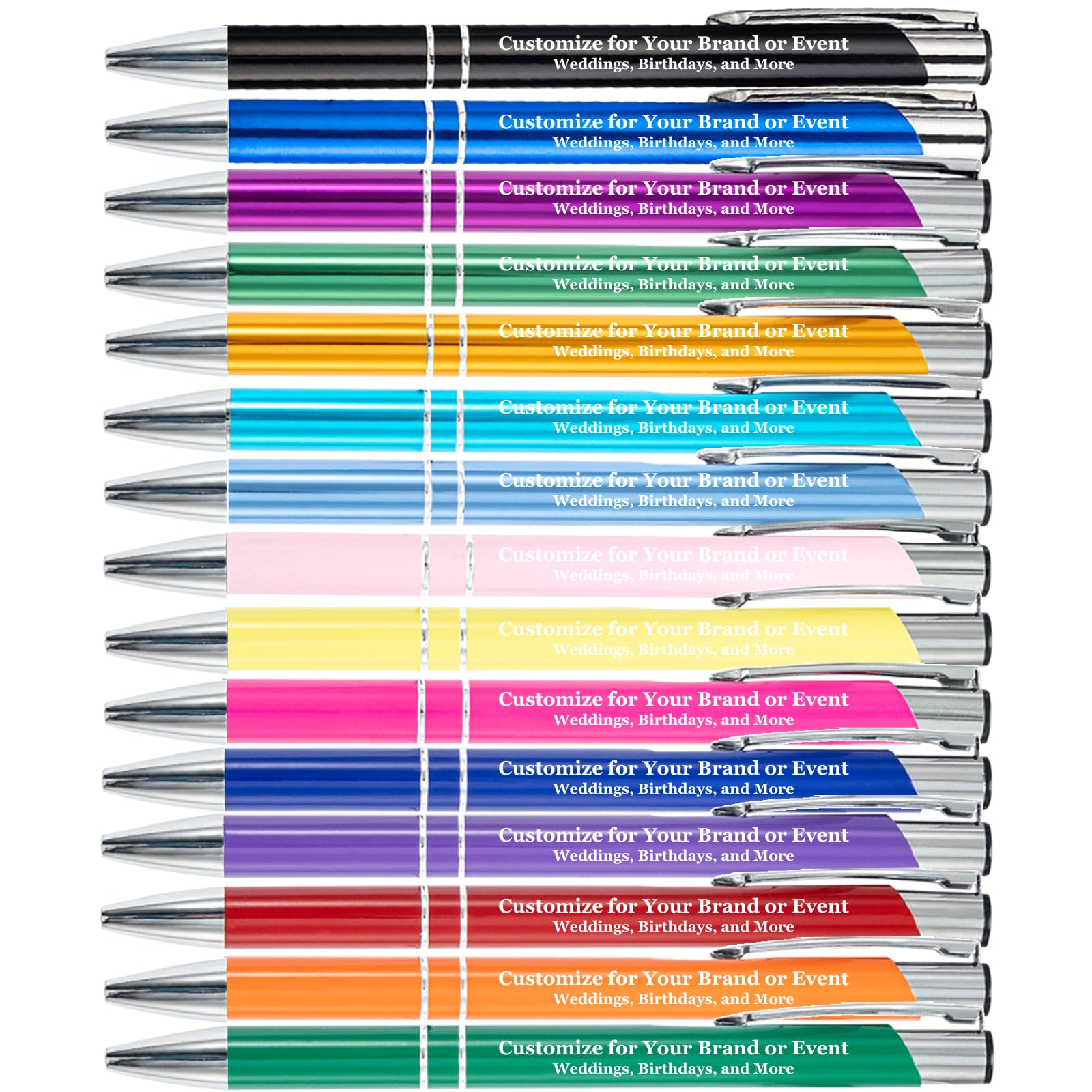 SHIBASHAN Up to 480 Pcs Personalised Pens with Name Custom Pen with Engraved Text Aluminium Black Ink Retractable Black Ballpoint Pen Customised Pens Bulk For Business Great Gift Ideas — image 1
