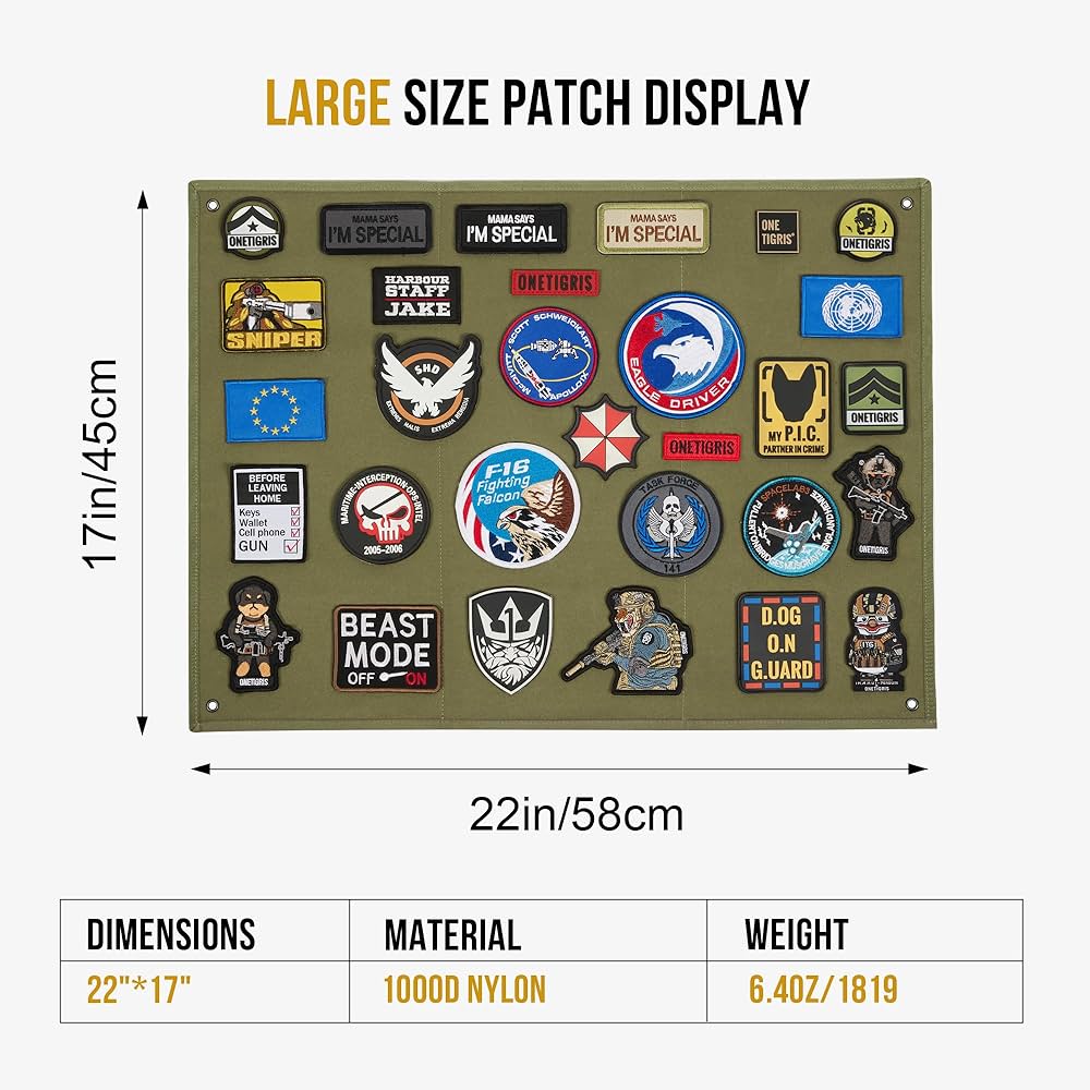 ITS Tactical パッチ⑩ Amazon.com: OneTigris Tactical Patch Display, 22