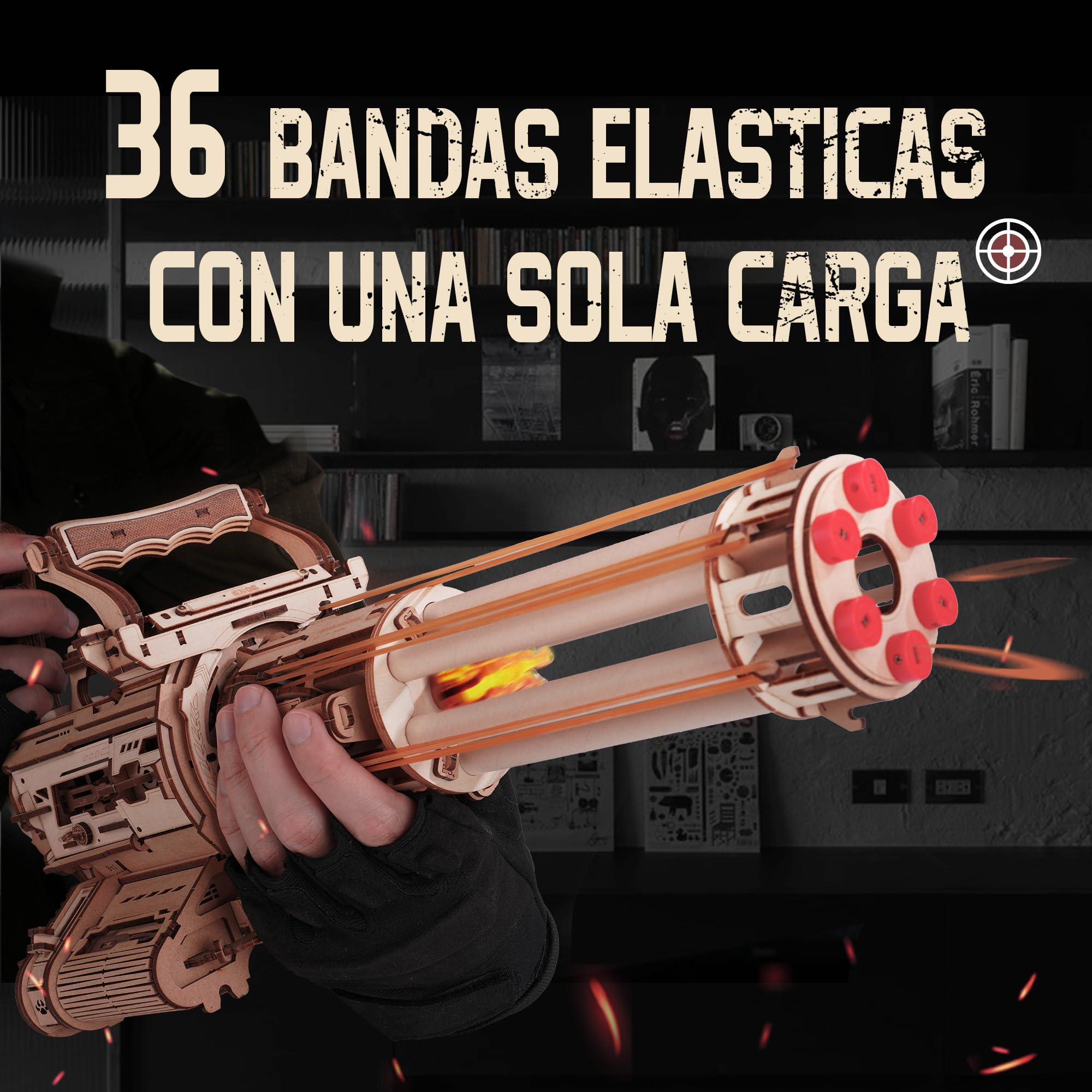 ROKR Puzzle 3D Madera Rompecabezas Maquetas para Construir Montar Adultos Regalos para Hombres Máquina de Barril Giratorio(LQA01)