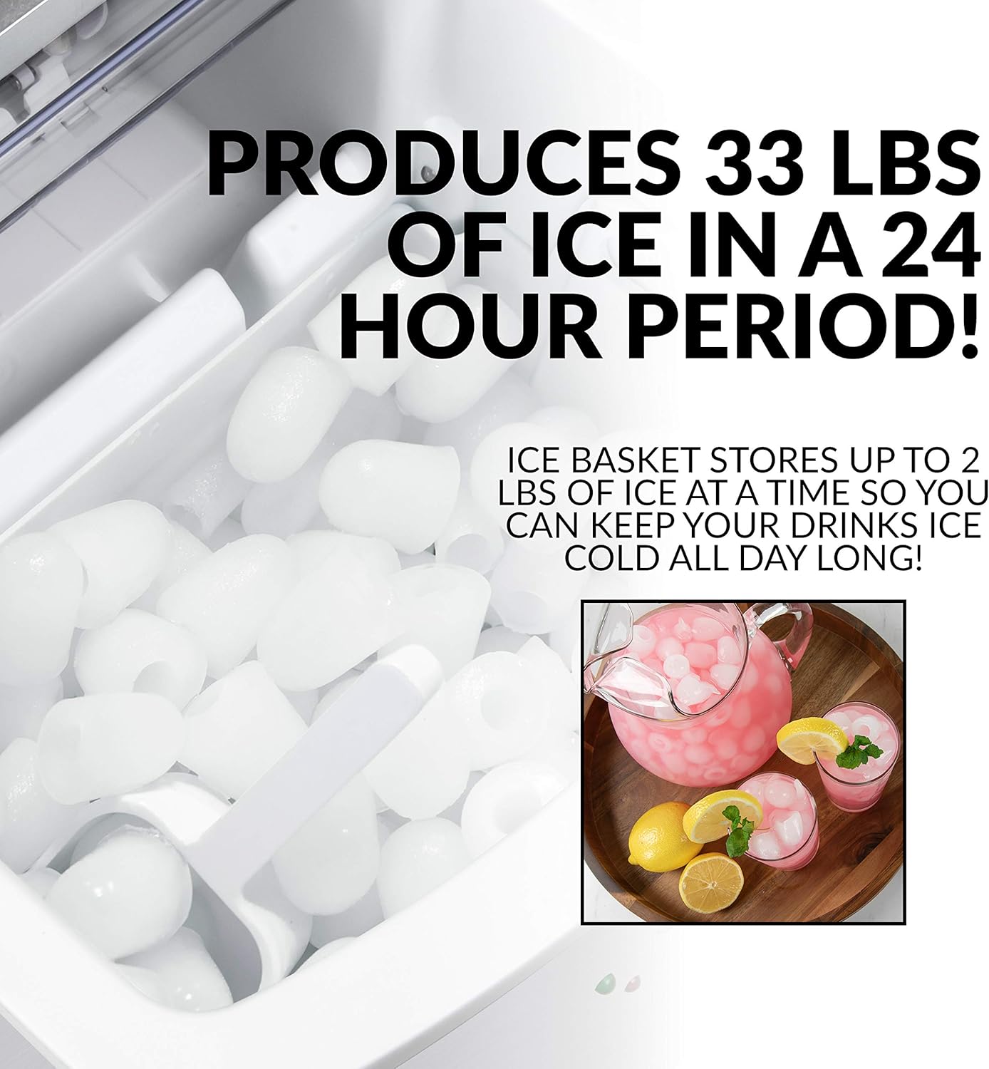 Igloo ICEB33SS Ice Maker with Ice Basket and Scoop