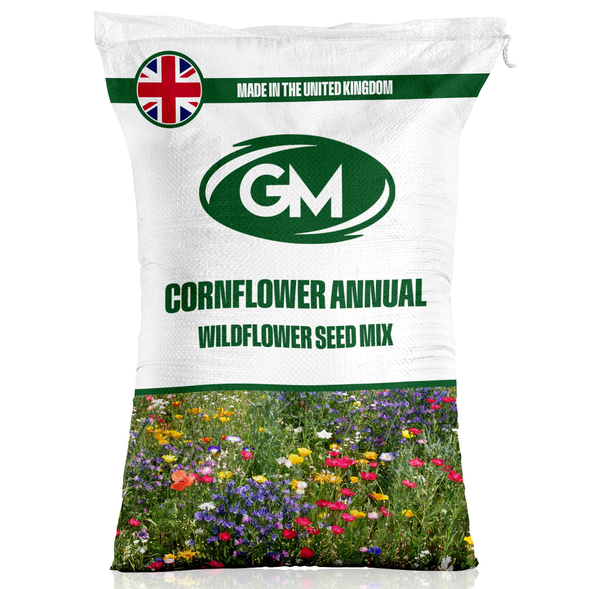 GroundMaster 100% Cornfield Annual Mix Wildflowers - Wild Flower Seeds for Planting - Wildflower Mix Including Cornflower, Marigold, and Poppy Seeds - Lively Bee and Butterfly Plants (100g, 50 sqm)