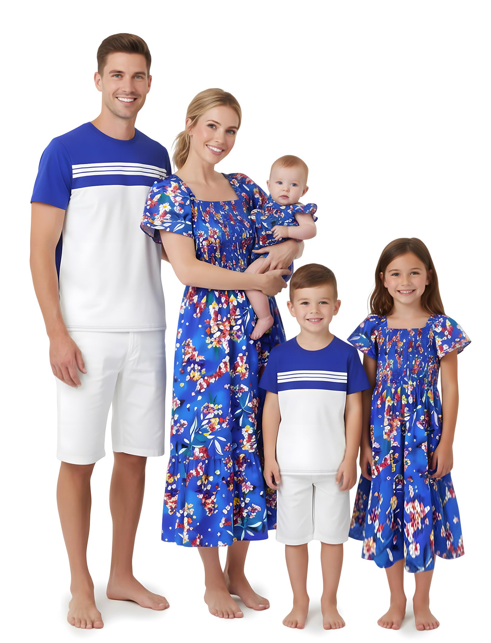 PATPAT Family Matching Outfits Mommy and Me Dresses Floral Dress &amp; T-Shirts | Mommy and Me Easter Dresses, Puff Sleeve Floral Sundress, Cotton Blend T-shirts, Couples Party Wedding Vacation Outfits