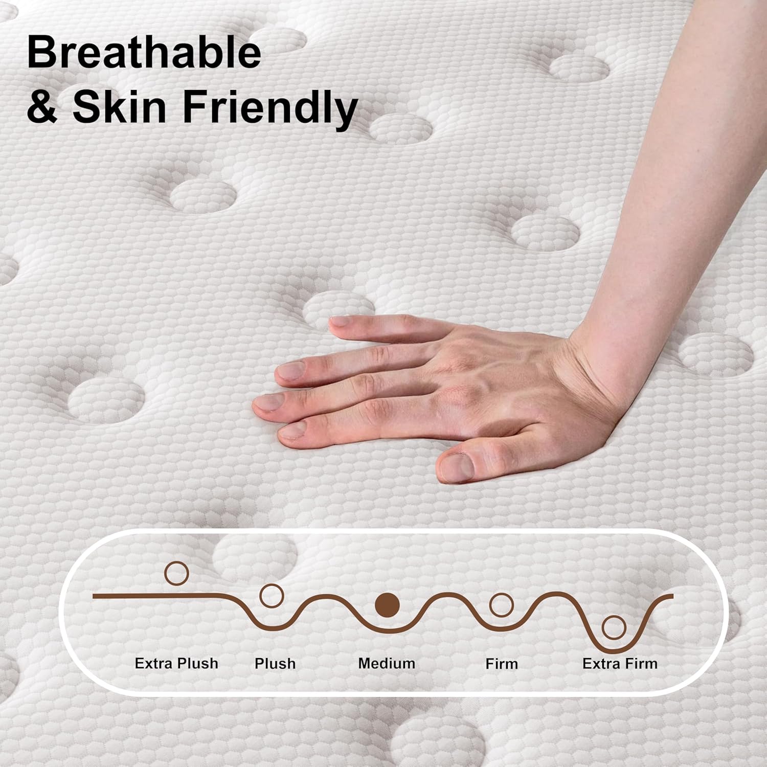 Twin XL Mattreess,12 Inch Medium Firm Twin XL Bed Mattress in a Box for Pressure Relief, Fiberglass Free & No Odor, CertiPUR-US