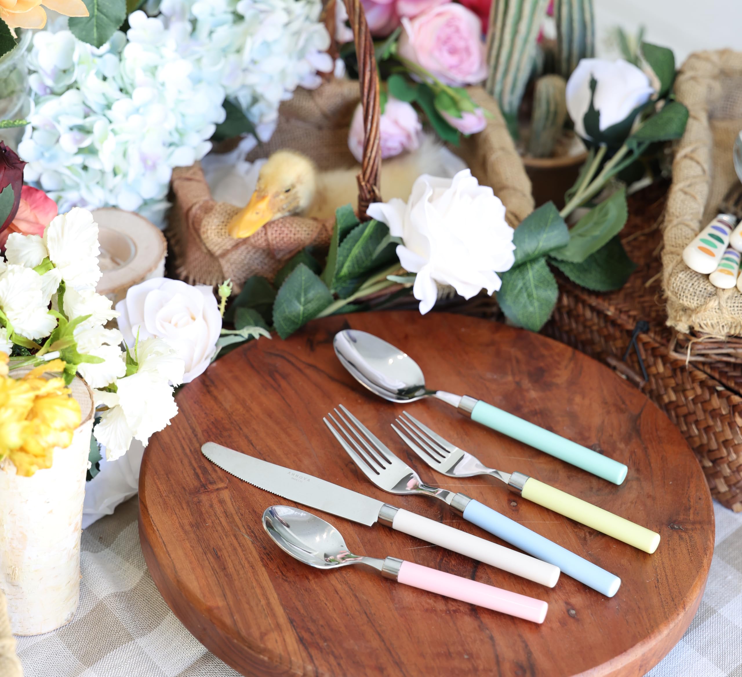 ANNOVA Silverware Set Of 20 Stainless Steel Cutlery Colour