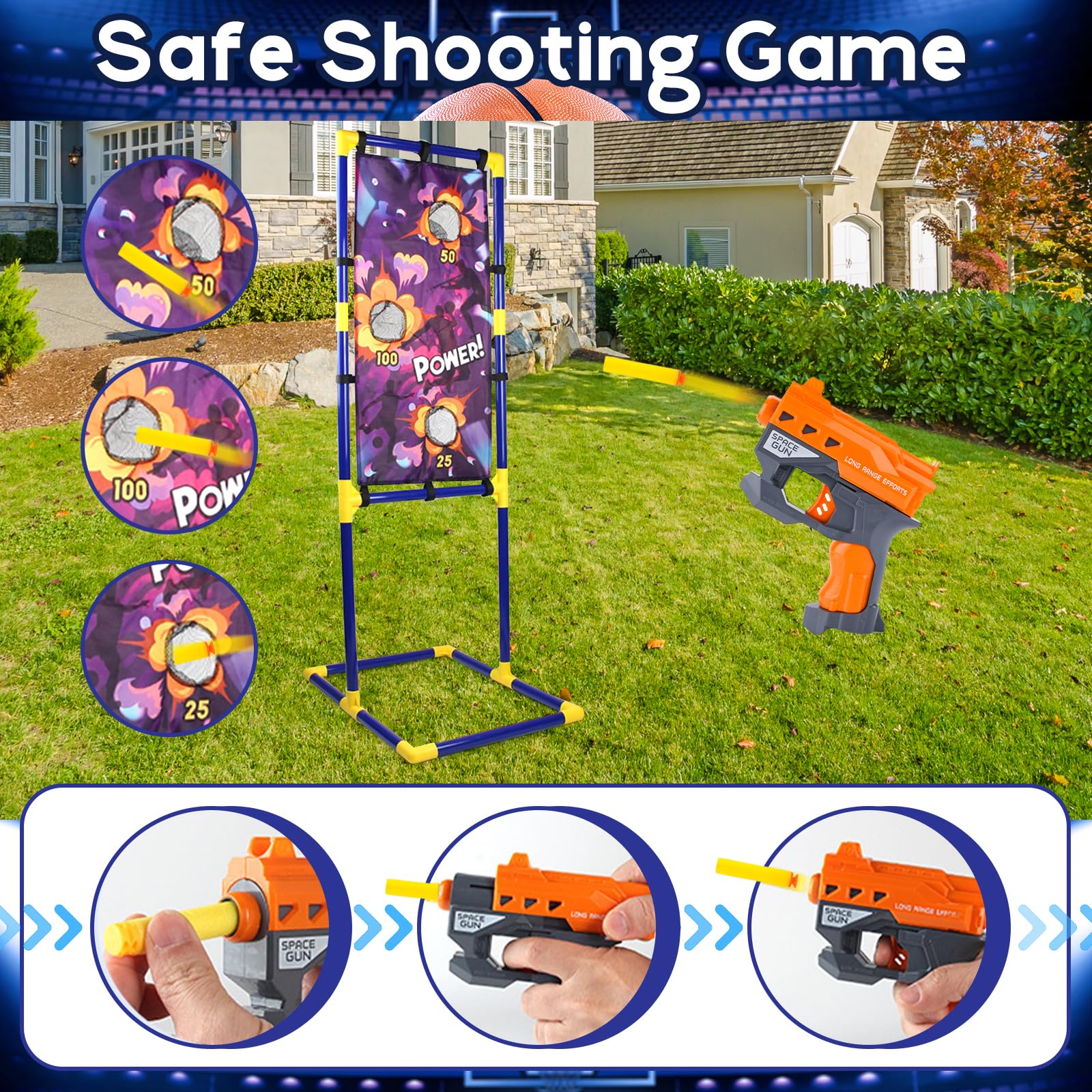 JOYBOY Giocattoli per bambini, giocattoli da 6 7 8 9 10 11 12 anni, 3 in 1 Cornhole & giochi di tiro & gioco di lancio ad anelli per bambini, giochi all'aperto, regalo per famiglie ragazzi e ragazze