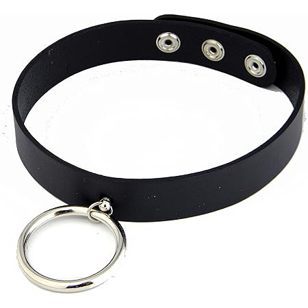 Amazon チョーカー 首輪 リング パンク レザー 本革 ベルトネックレス ボンテージ ロックpunkパンクファッション ブラック黒v系 ハロウィン コスプレ チョーカー 通販
