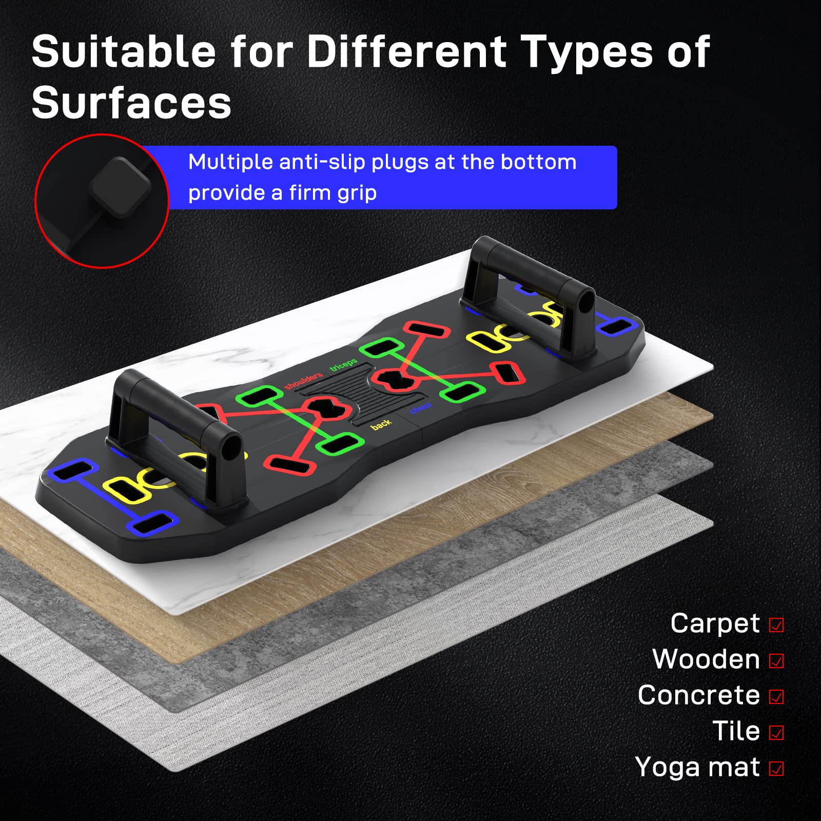Snapklik.com : Push Up Board, Professional Pushup Bar System For Chest ...