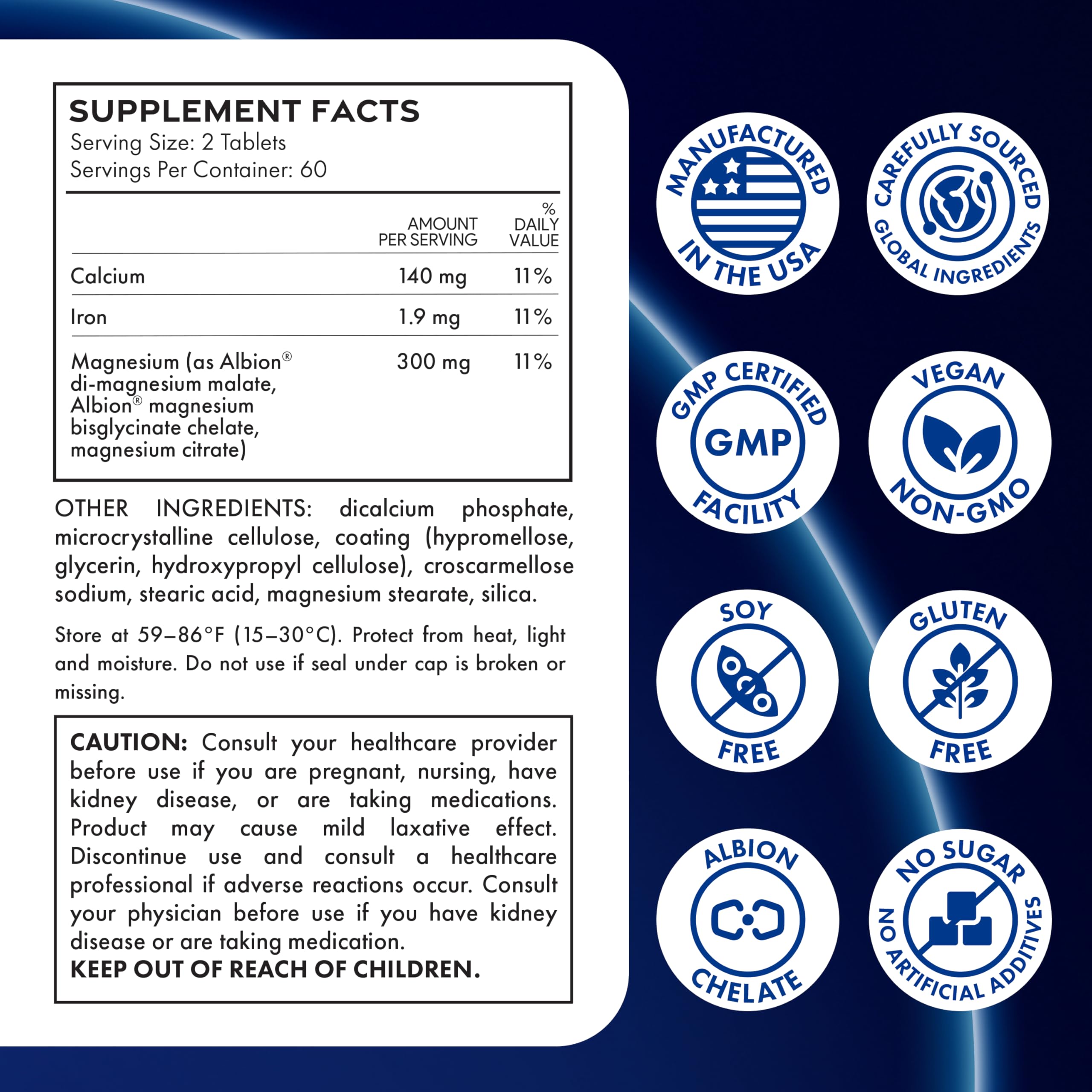 Magnesium Glycinate Complex for Women During Menopause, 120 Tablets — Amazon image 7