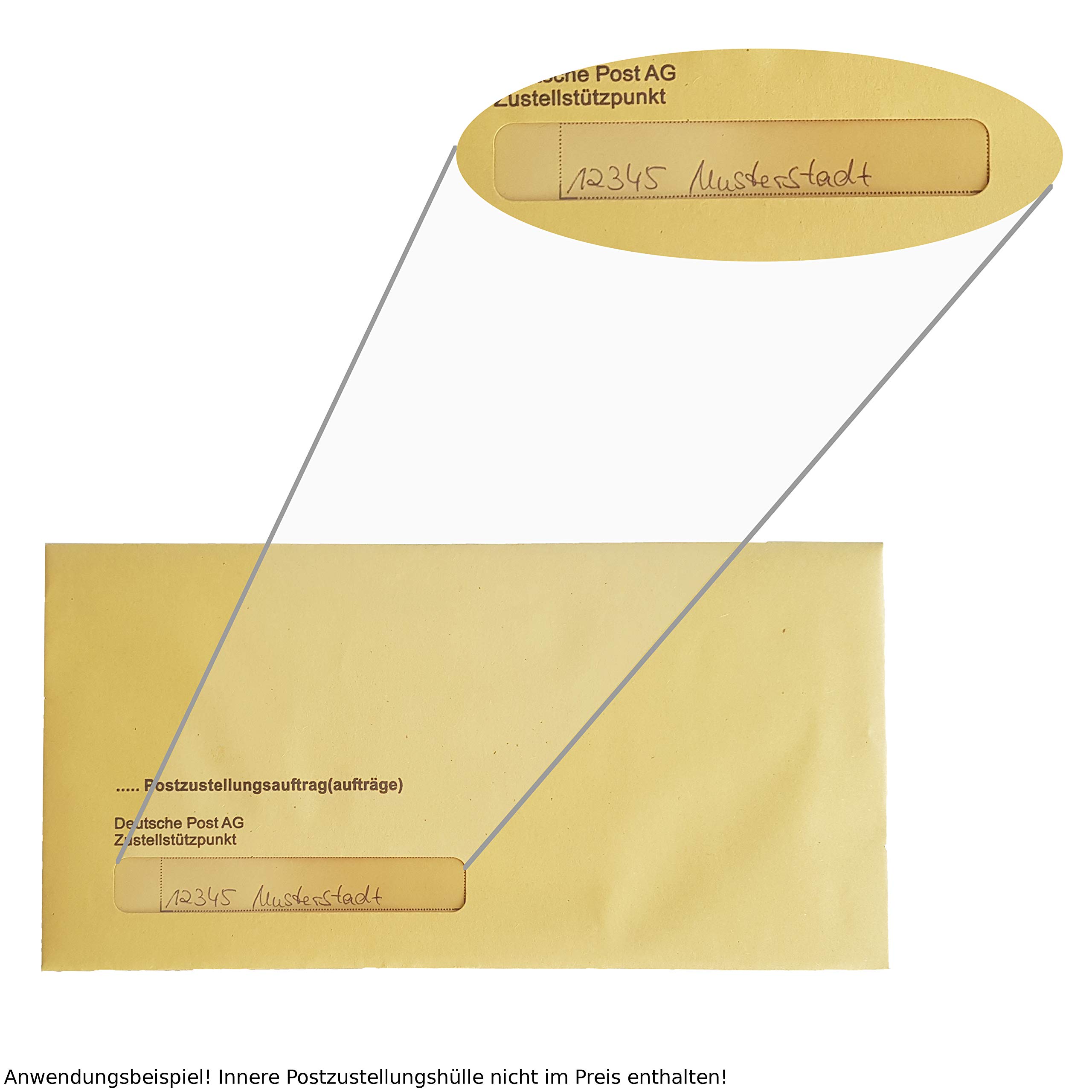 MASHPAPER äußere Postzustellungshüllen | gelb, mit Fenster | 125 x 235 mm
