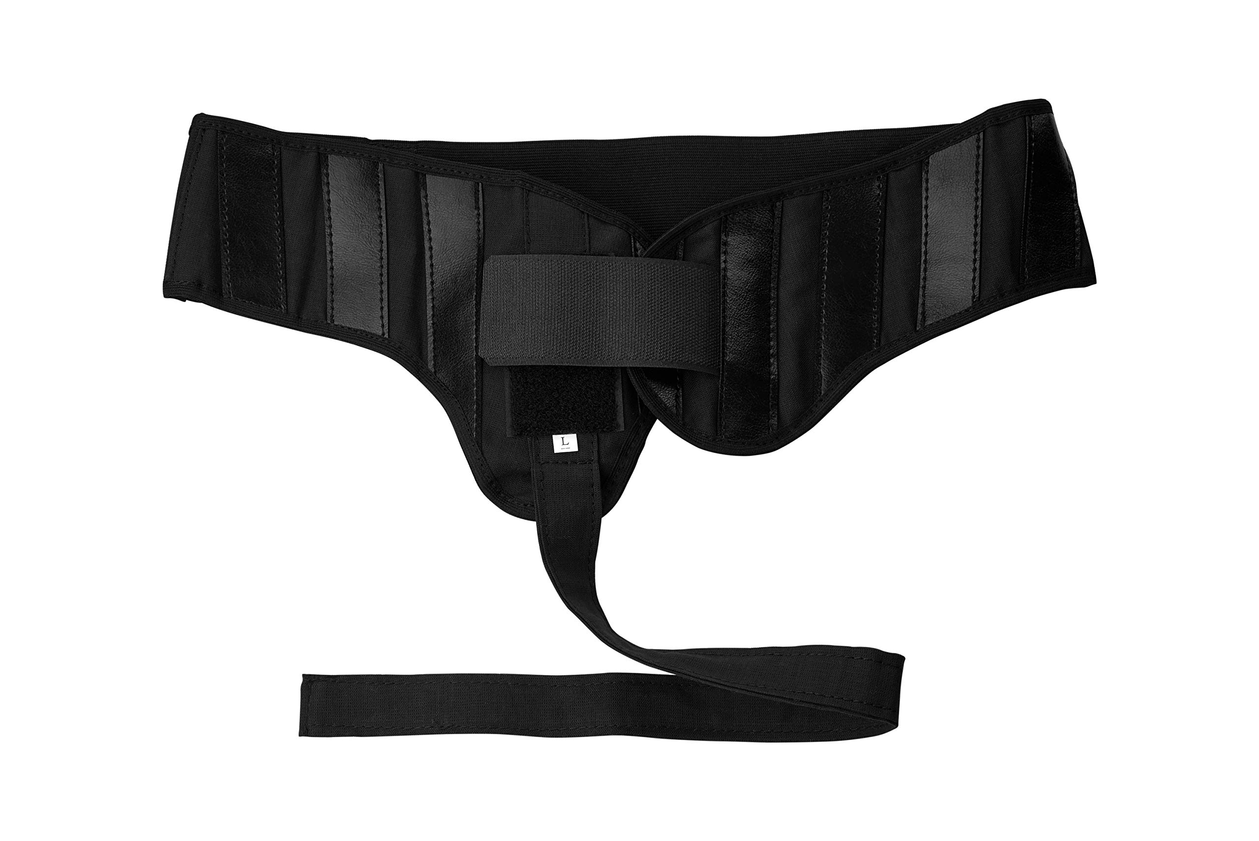 Ortho-Line Hernia Support Belt Groin Support Brace Hernia Truss Inguinal Single-Sided Hernia Belt for Men and Women, Different Size Hips Belts, Black (XX-Large 110-120 cm (43,3 - 47,2