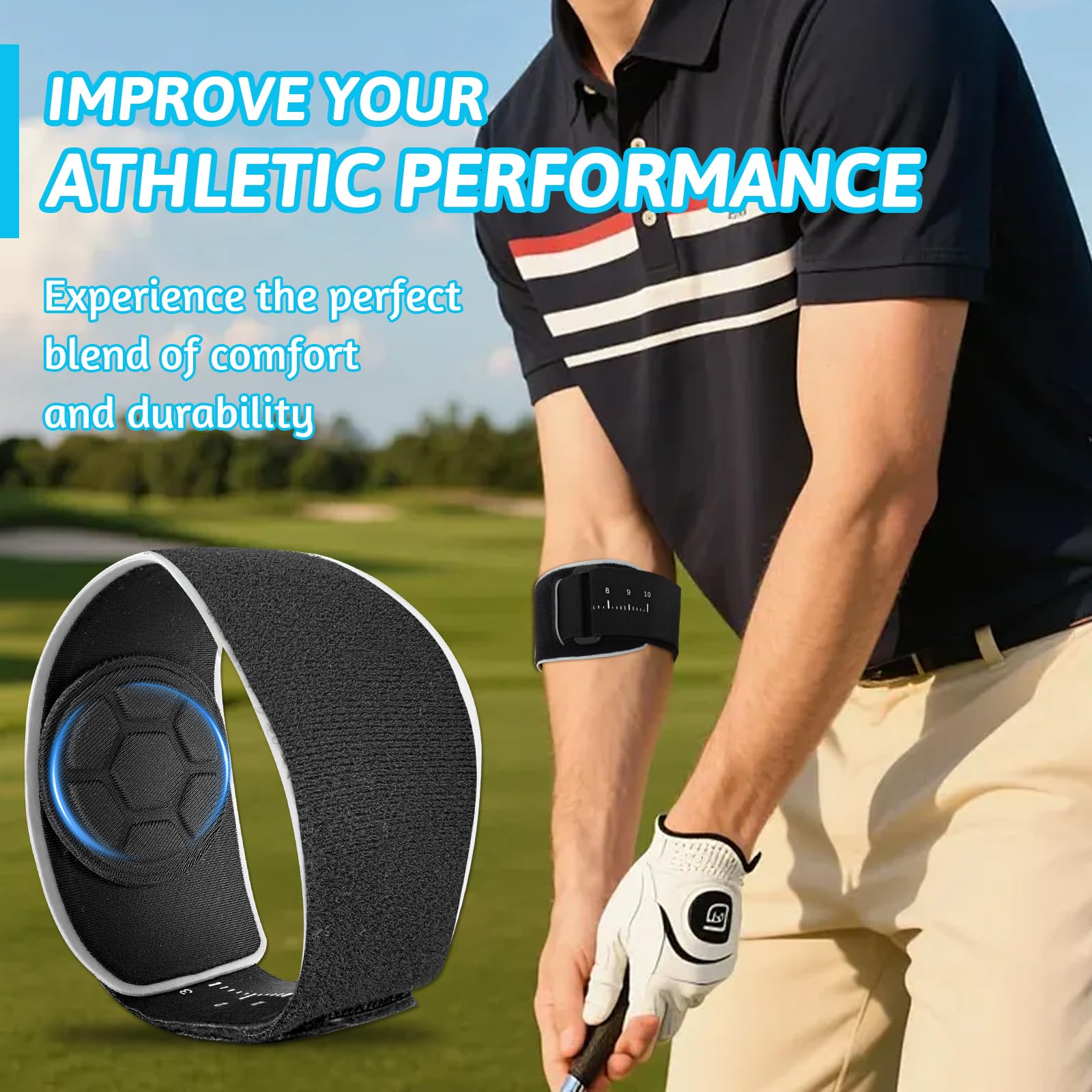 TOGETDREAM Coude Tendinite, Réglables Coudières Épicondylite avec Coussin de Compression Coudières Réglables et Antidérapantes pour Joueurs de Tennis Golfeur Gym Femme Homme