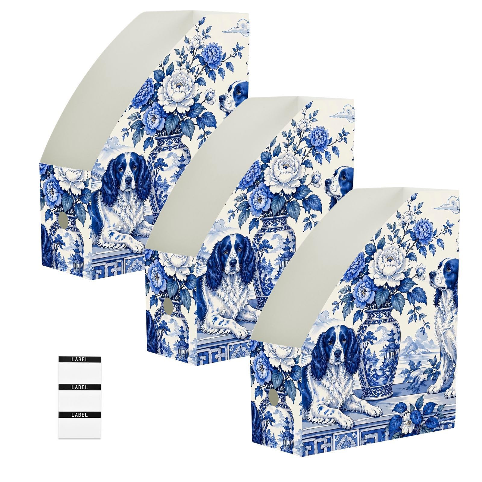 Organisateur de dossiers de fichiers blanc à motif floral sans outils