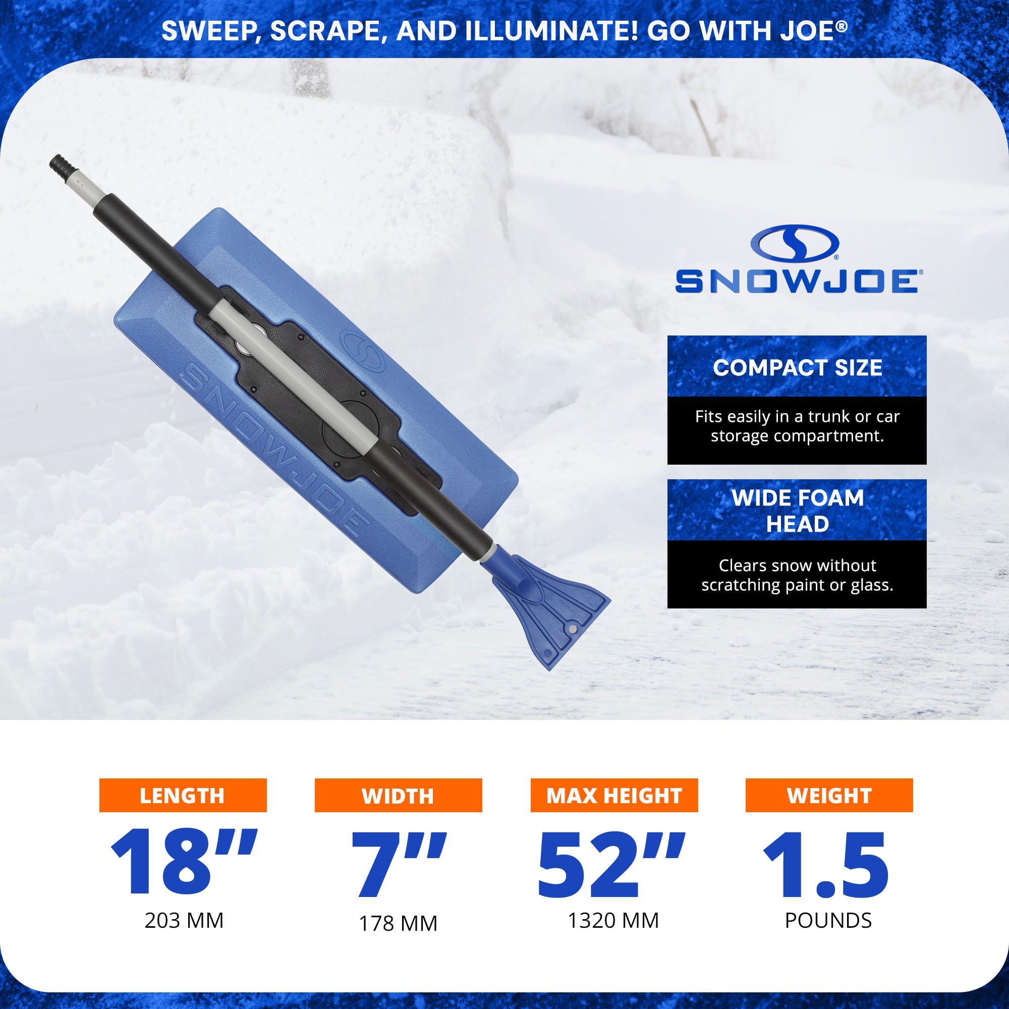 Amazon.com : Snow Joe LED Illum n Broom LED Lighted 4 in 1 Snow