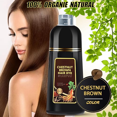 Miniatura 6 de Champú para teñir el cabello 3 en 1, champú de color para el cabello para mujeres y hombres, cobertura de canas, ingredientes herbarios, tinte para