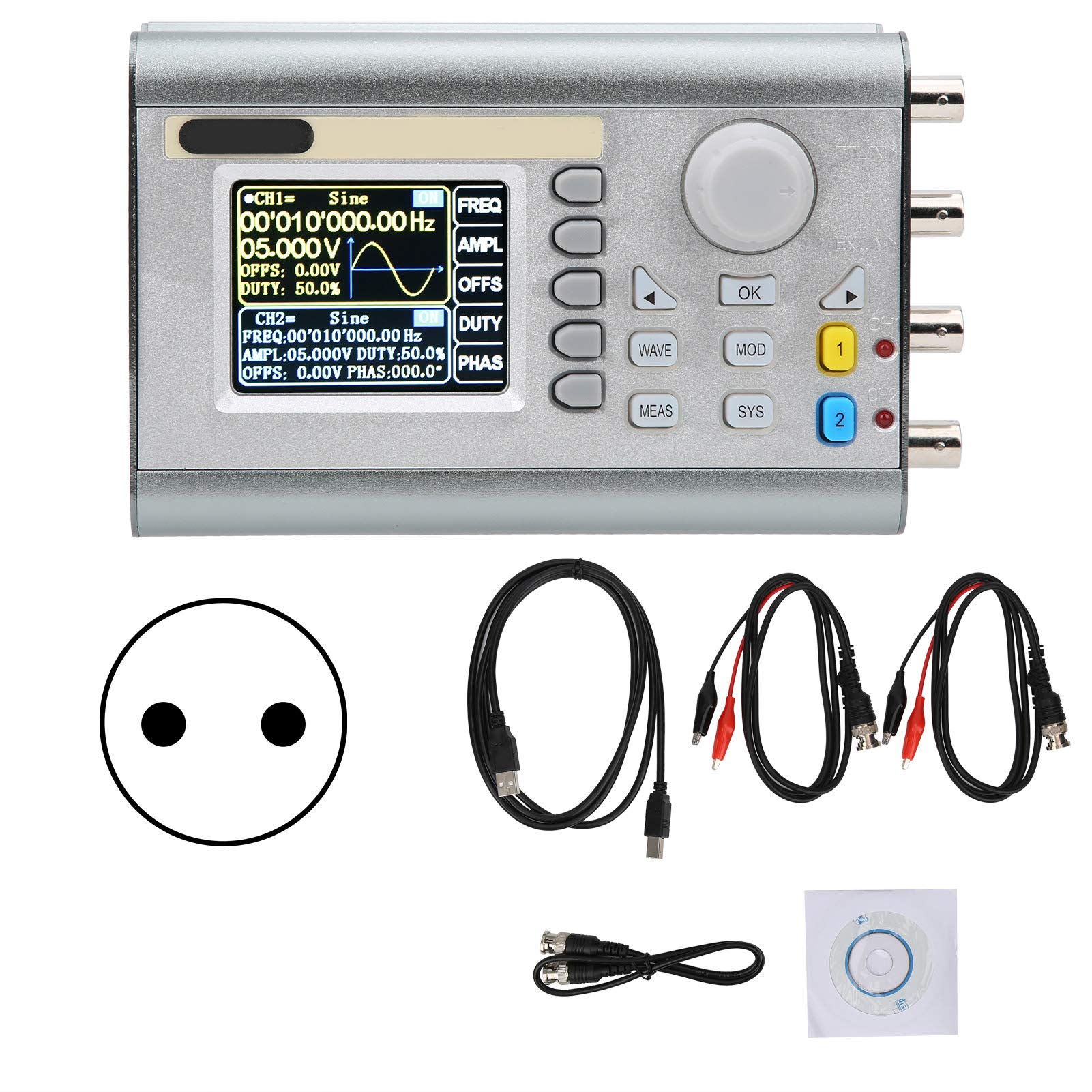 Générateur de JDS2900-60M Fonction DDS Générateur de Basse fréquence Fonction 2CH Sources de de Forme d'onde arbitraire AC100-240V(EU Plug)