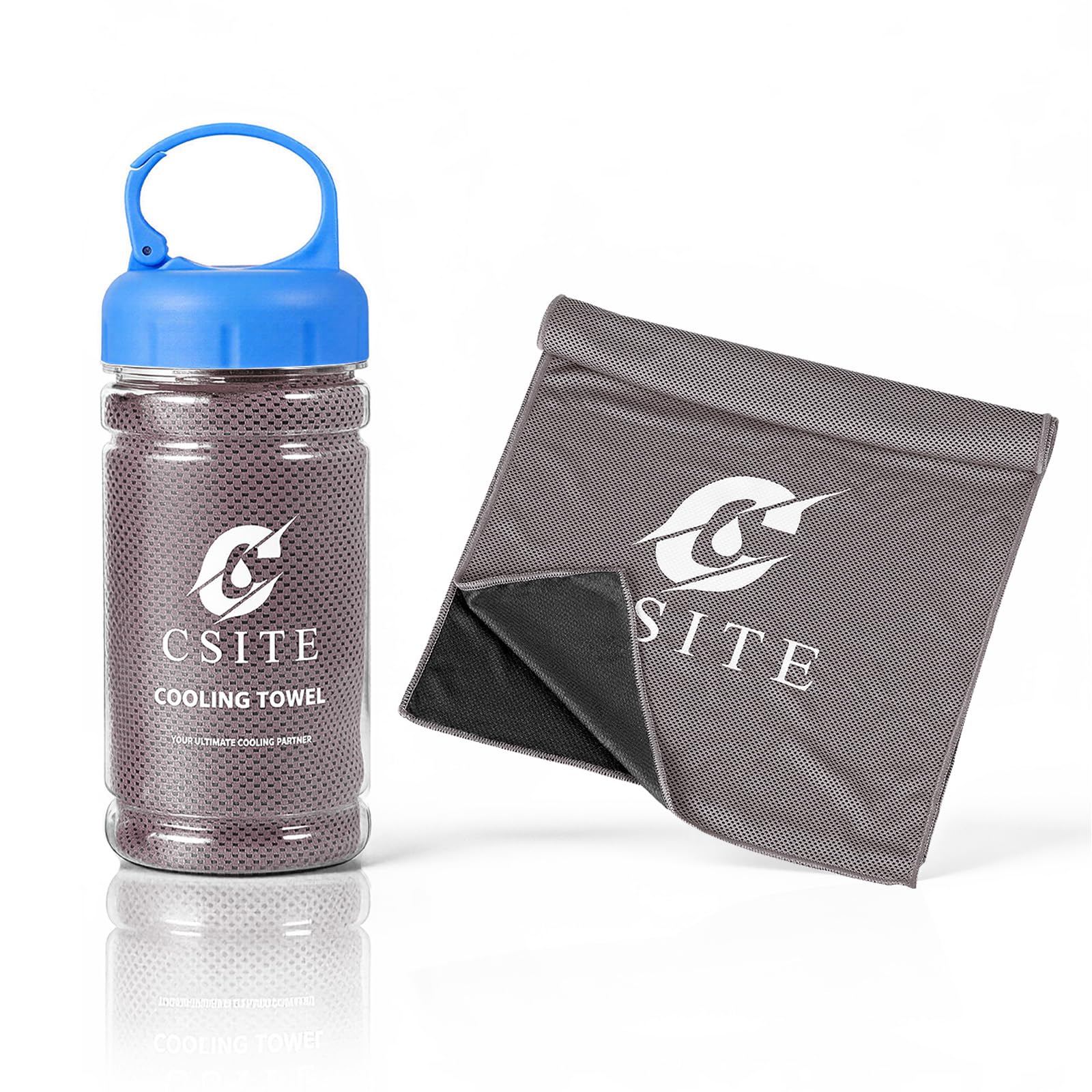 CSITE Cooling Towels (120x30cm) for Neck and Face, Ice Towel for Hot Weather, Soft Breathable Chilly Gym Towels, Microfiber Towel for Work Out, Yoga, Running, Camping & More Activities（Dark gray）