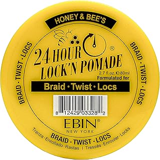 EBIN NEW YORK 24 HOUR LOCK'N POMADE Braid Formula Honey & Bee’s 2.7oz | Ideal for Braiding, Twisting, Edges | Extreme Firm Hold, High Shine | No Residue, No Flaking, Honey Scent